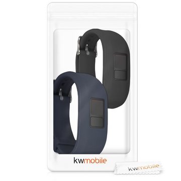 kwmobile Uhrenarmband 2x Sportarmband für Garmin Vivofit 3, Armband TPU Silikon Set Fitnesstracker