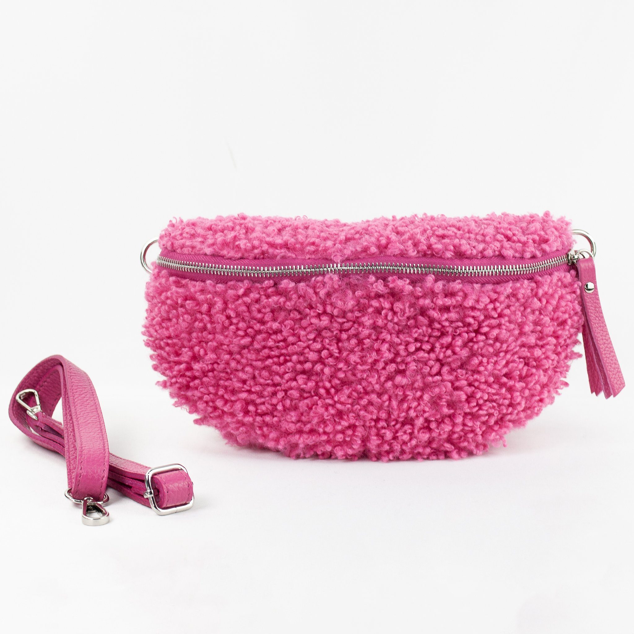 lePelou Bauchtasche EMMA, Echtes Leder, Made in Italy pink