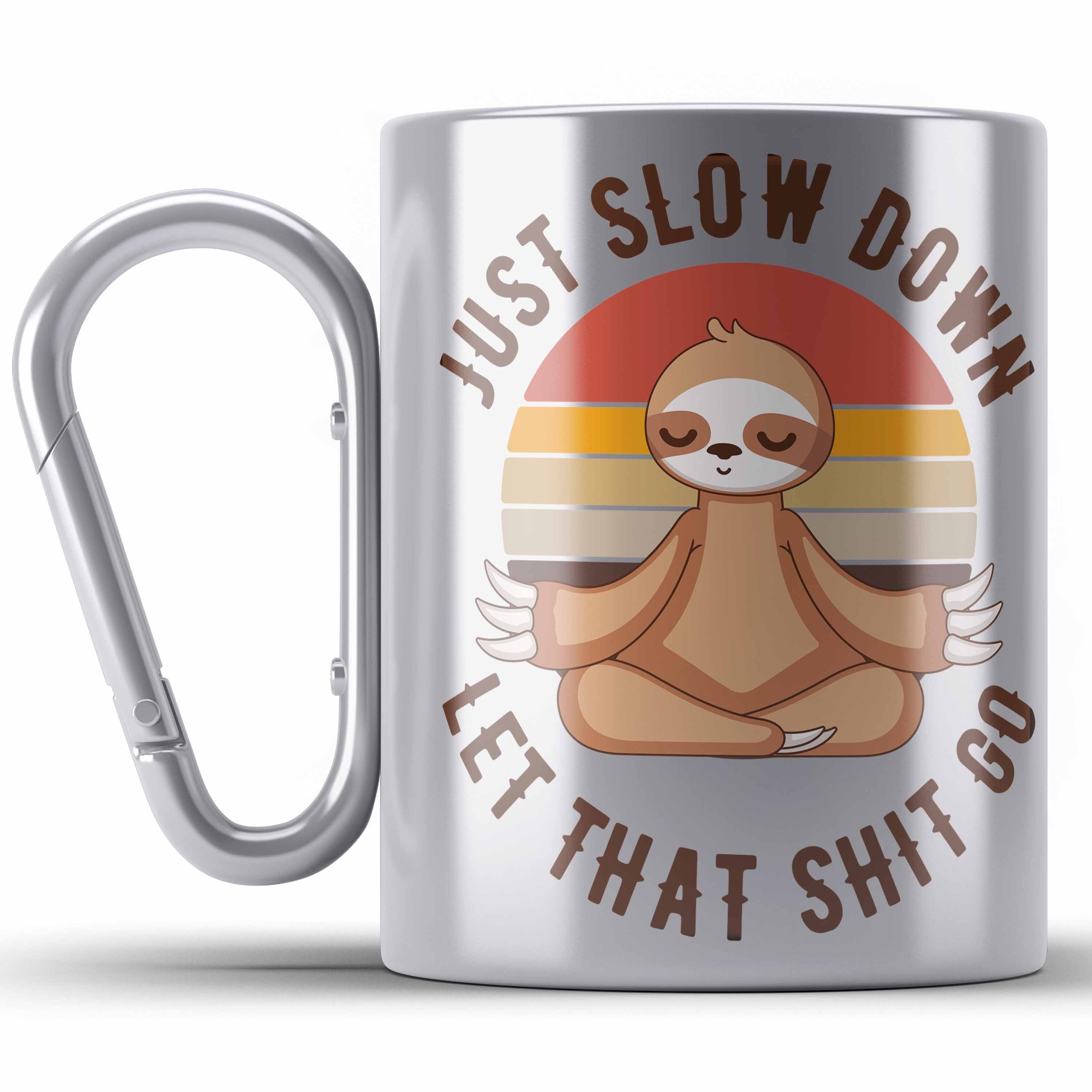 Trendation Thermotasse Lustiger Spruch Yoga Geschenke Geschenkidee Faultier Lustige Sprüche E