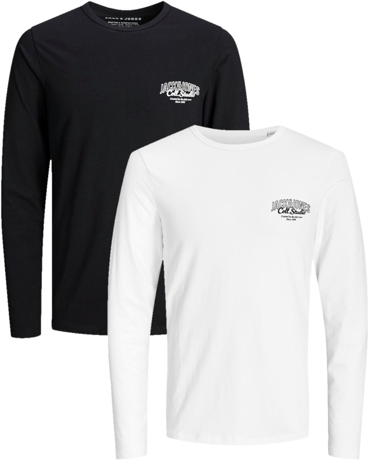 Jack & Jones Langarmshirt (Spar-Set, 2er-Pack) basic Regular Shirt mit Prin günstig online kaufen