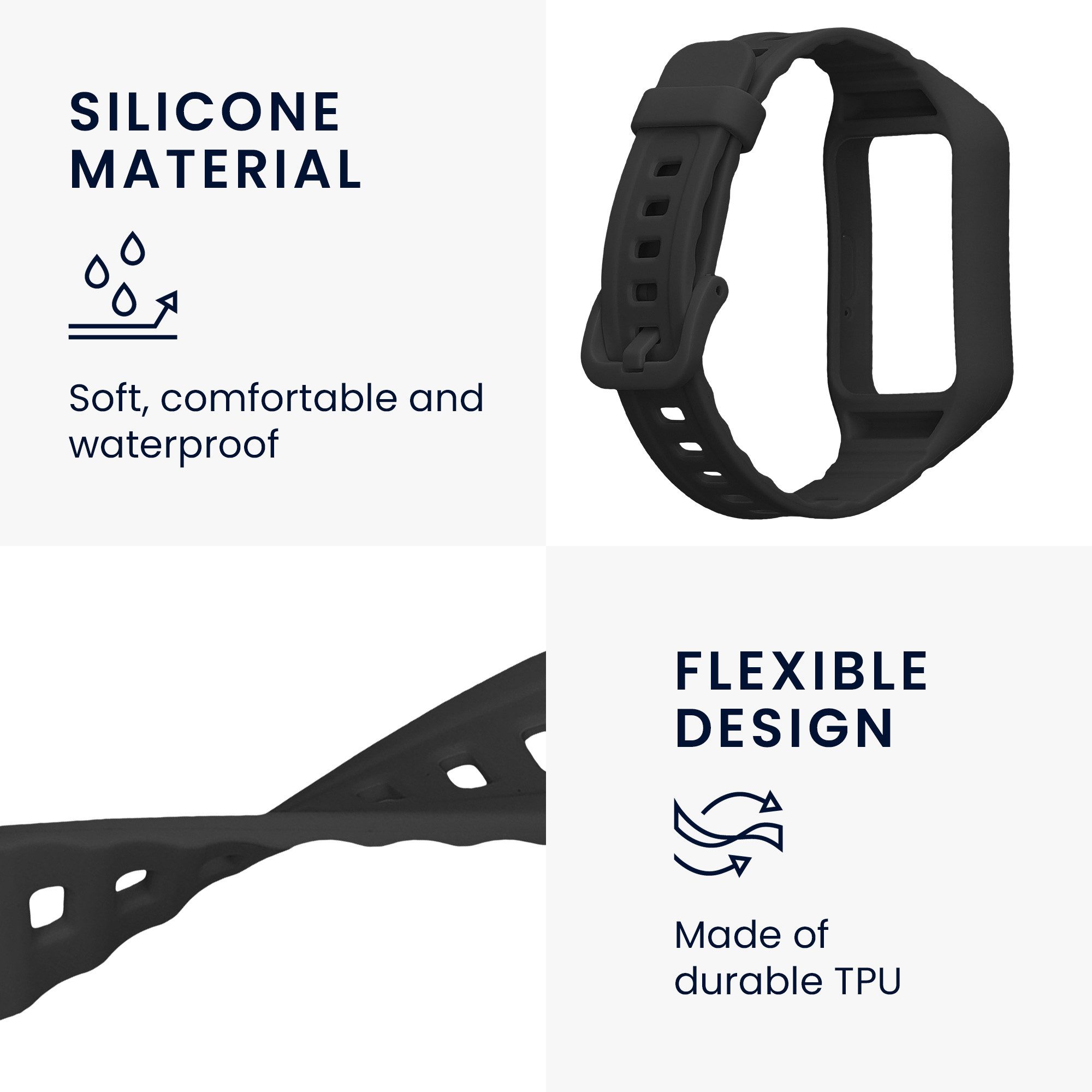 kwmobile Sportarmband für Samsung Galaxy Fit 3 Smartwatch, 1-tlg., Armband TPU Silikon Fitnesstracker
