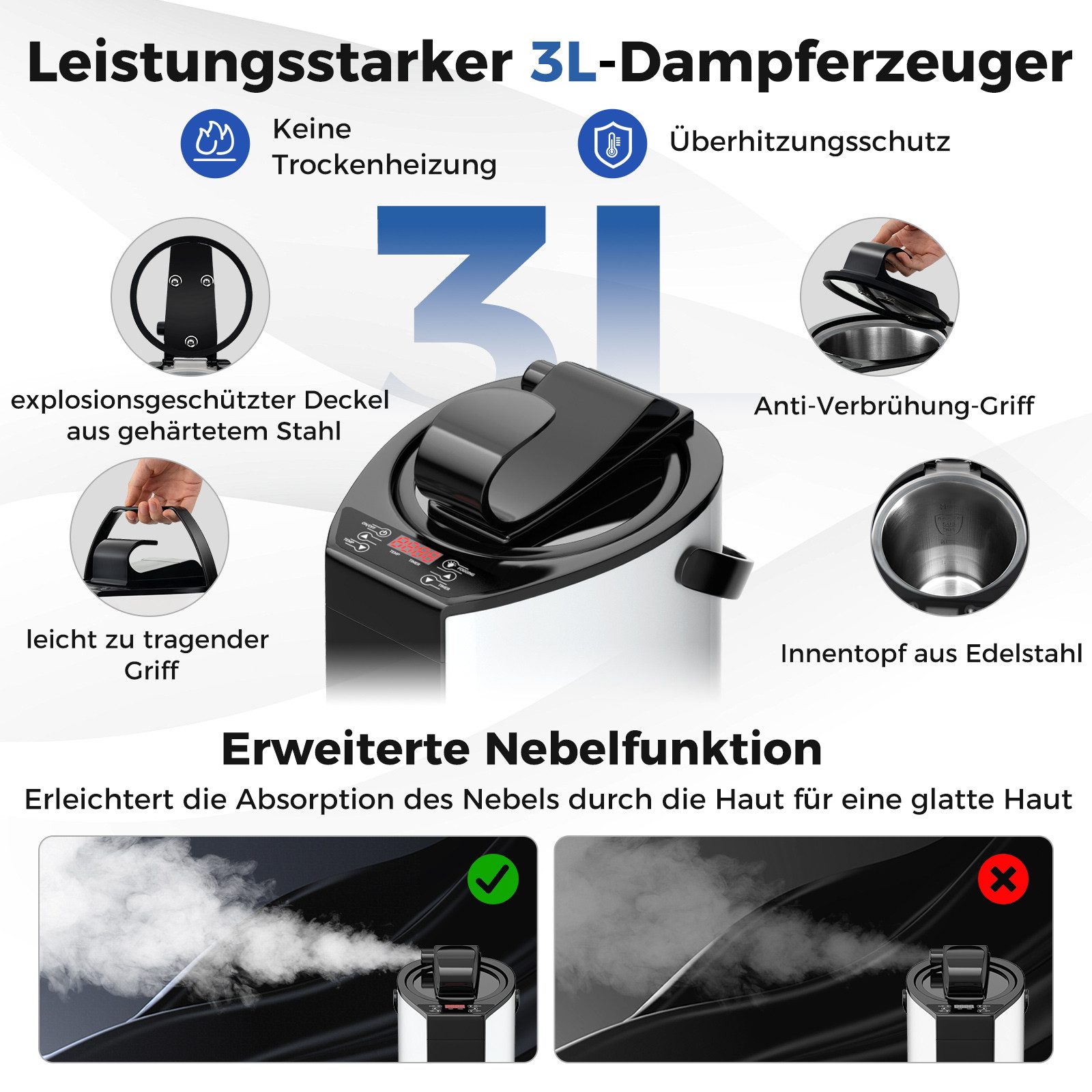 COSTWAY Sauna 1000W, 3L Dampfgenerator, mit günstig online kaufen