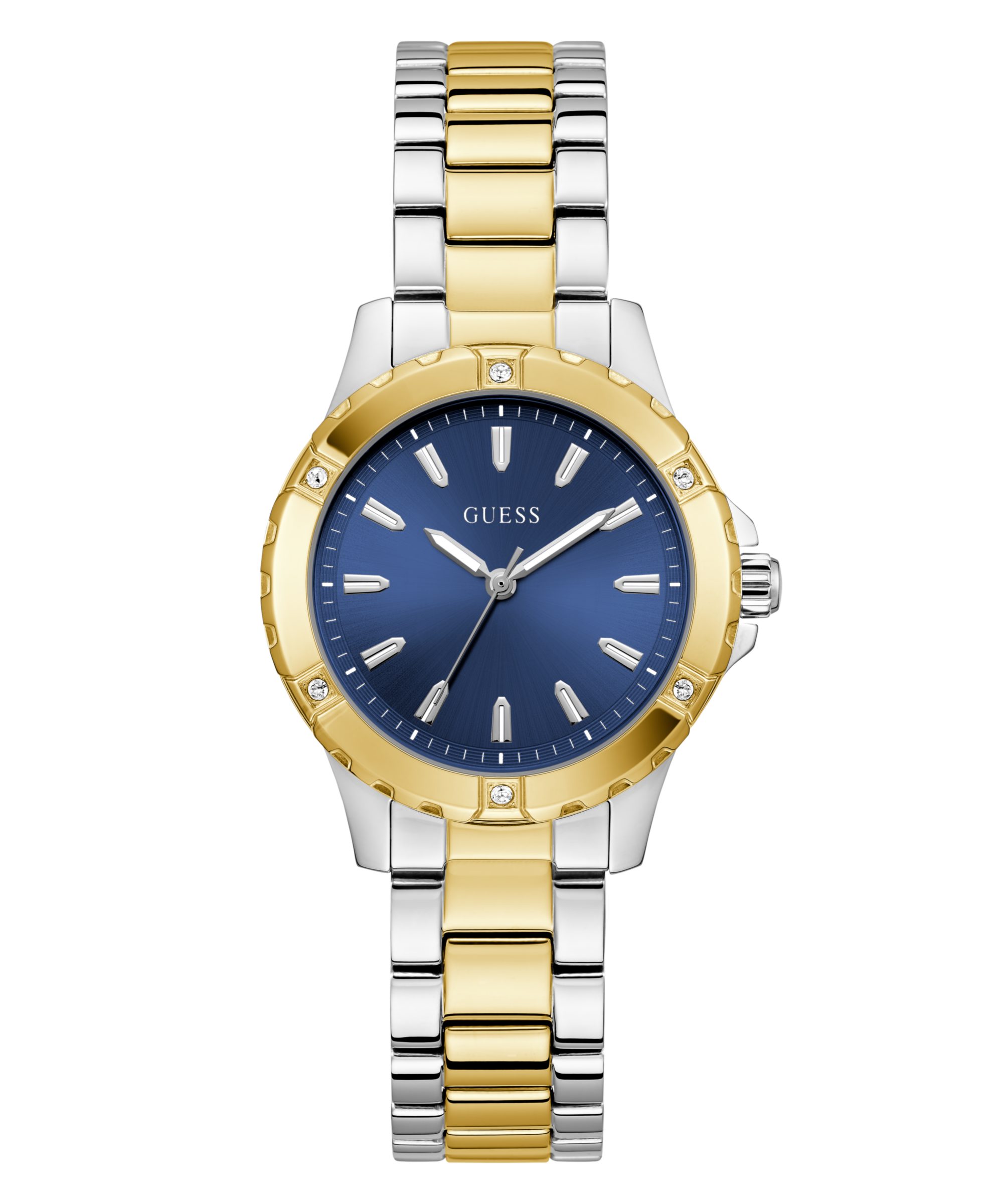 Guess Quarzuhr MIST GW0948L3, Armbanduhr, Damenuhr, Edelstahlarmband, Kristallsteine