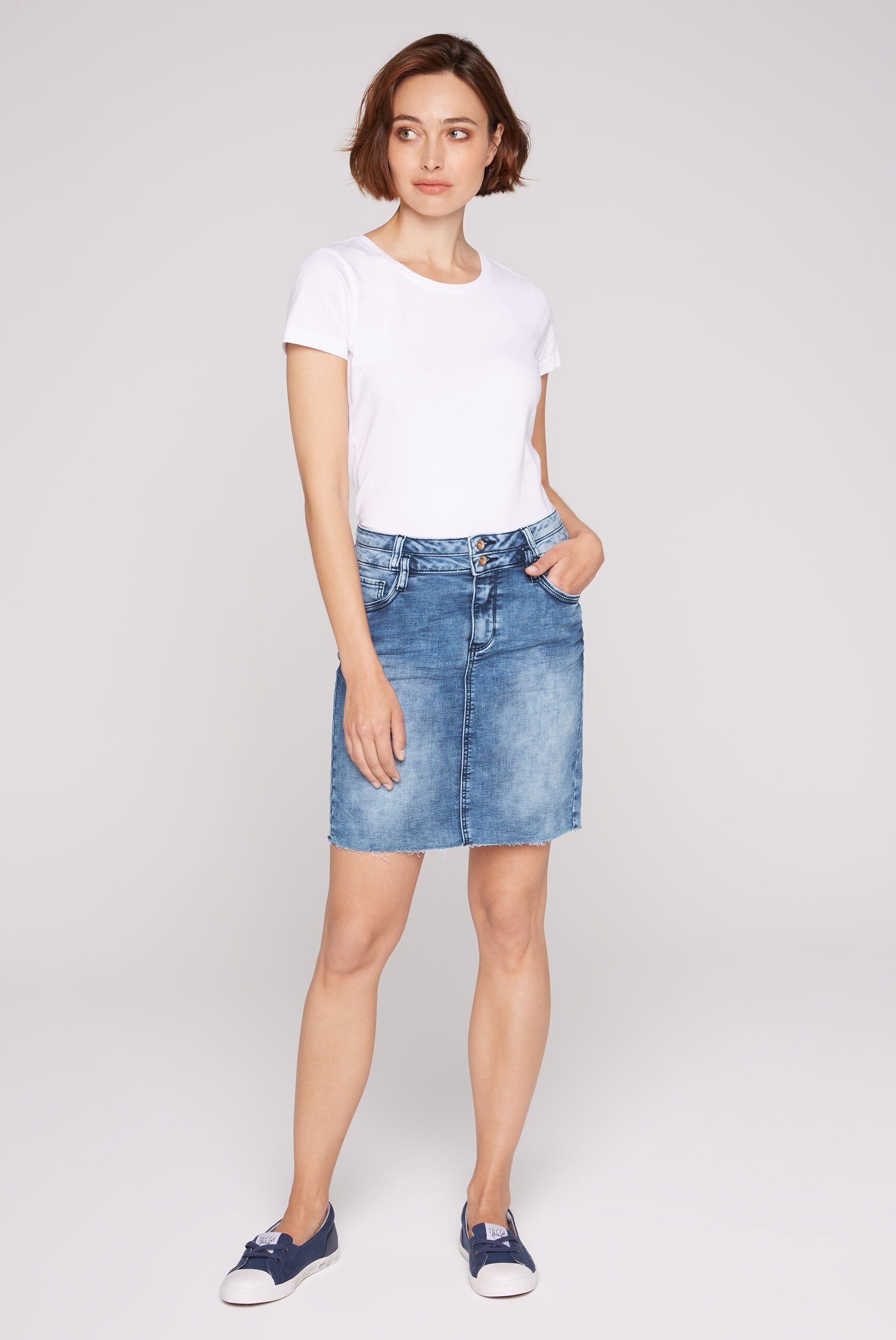 offener Jeansrock Saum mit SOCCX am Kante