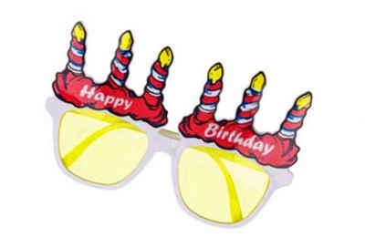Partyanzug SPASSBRILLE aus Kunststoff Partybrille Karneval 23 (Happy Birthday), Fasching Party Silvester