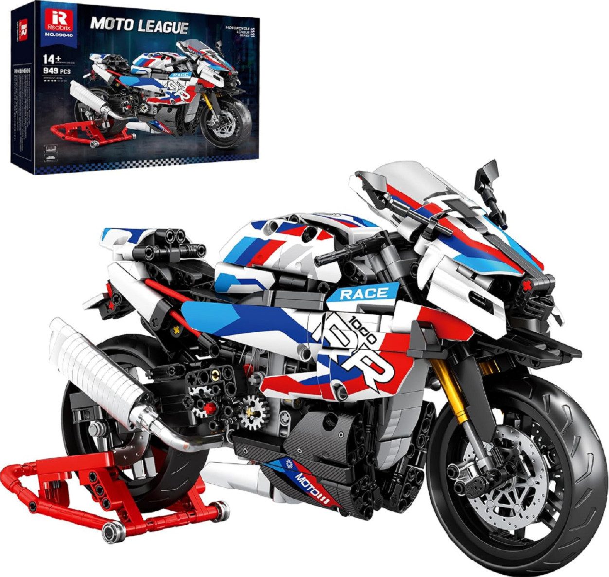 Reobrix Reobrix 99040 Moto League M 1000 RR Motorrad 949 Teile Technik Konstruktions-Spielset, (949 St)