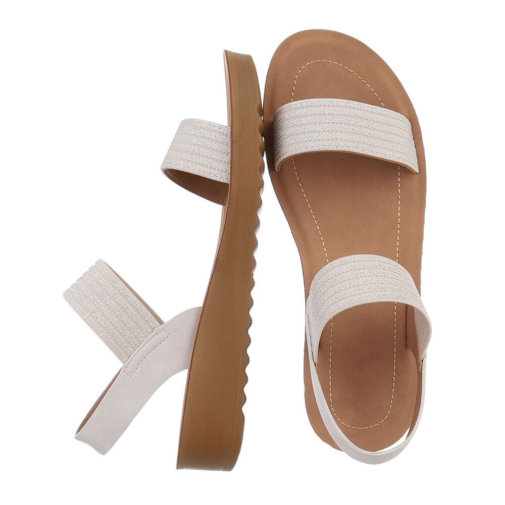 Ital-Design Damen Freizeit Riemchensandalette (86345113) Keilabsatz/Wedge Keilsandaletten in Hellgrau