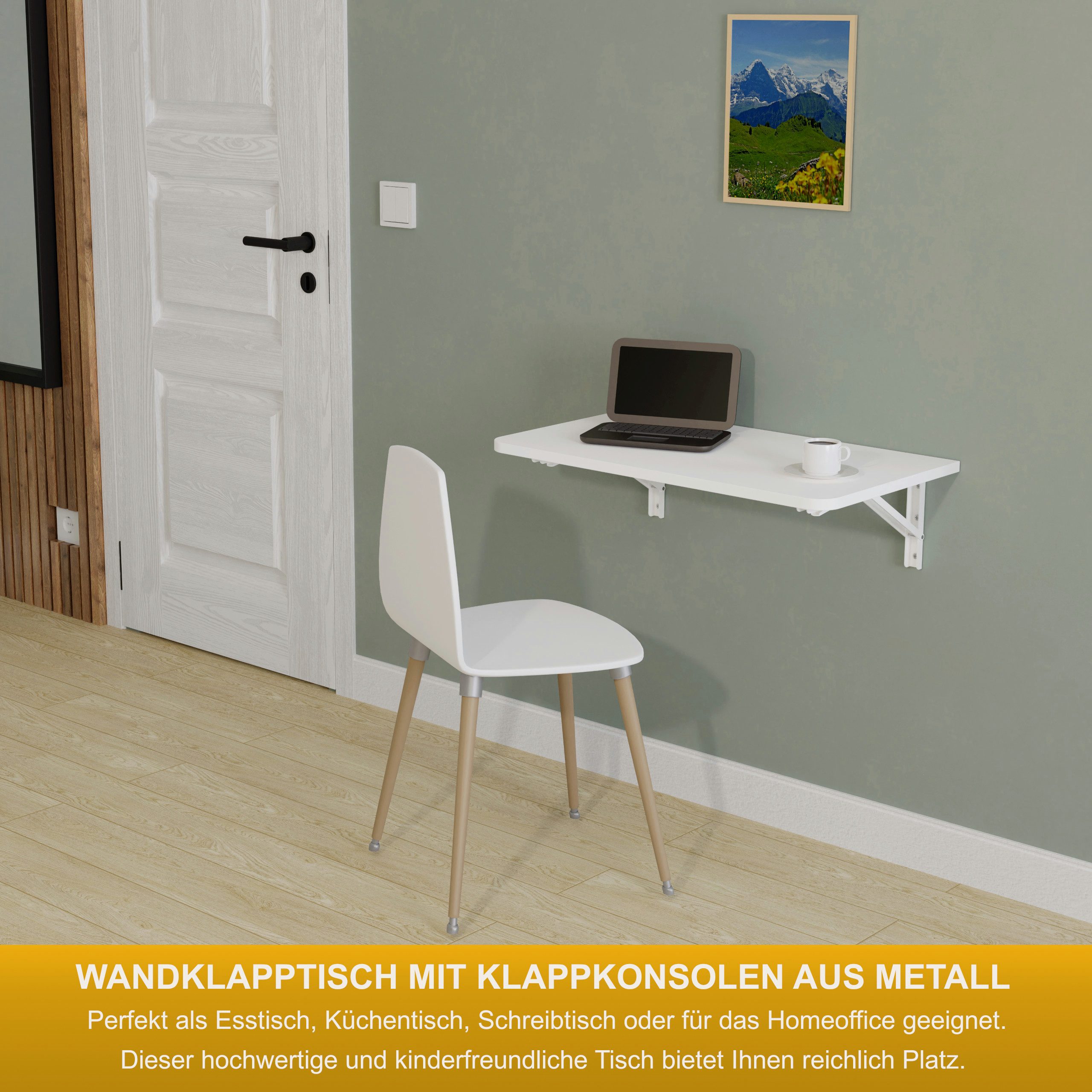 KDR Produktgestaltung Klapptisch 70x40 Wandklapptisch Esstisch günstig online kaufen