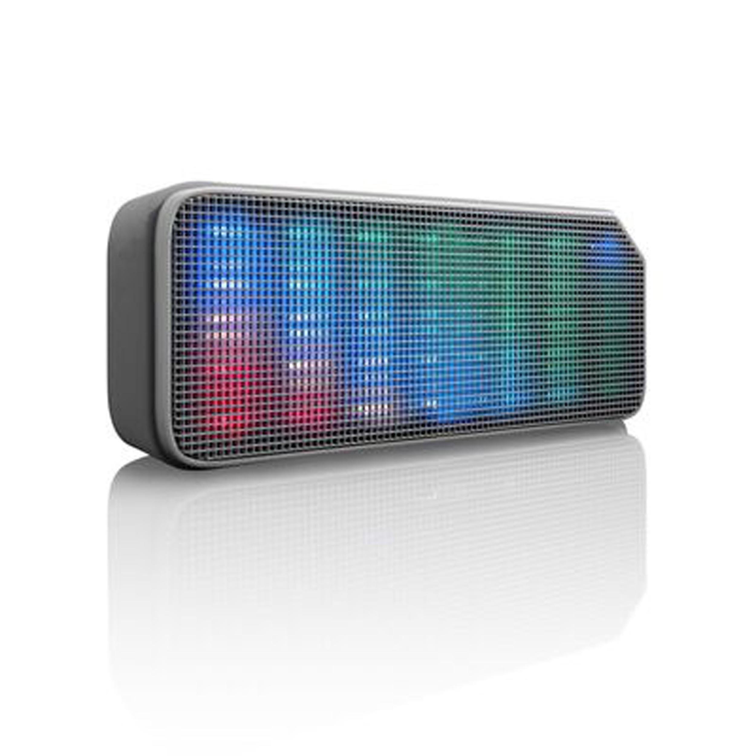 Bluetooth, Bluetooth-Lautsprecher Light W, Stereolautsprecher mit 7 Partyleuchten) (NFC, Lenco BT-190