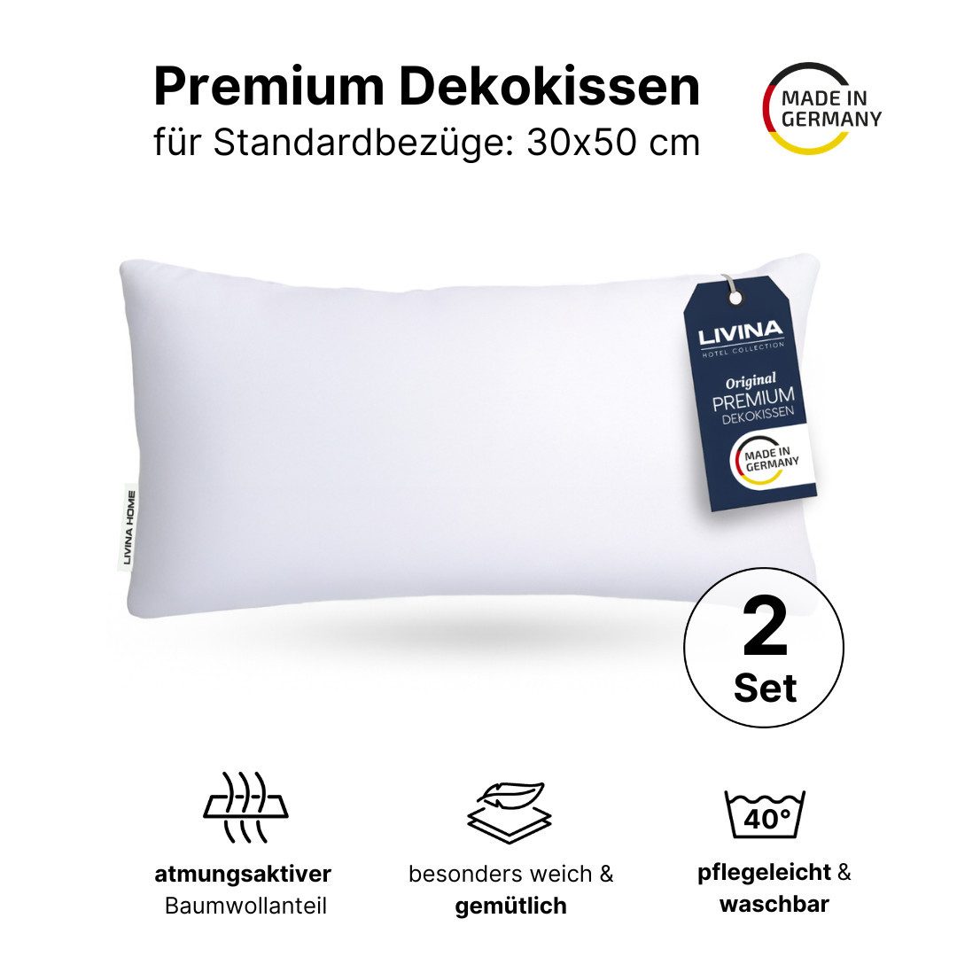 LIVINA HOME Dekokissen Premium Dekokissen, Sofakissen, Couchkissen, Made in Germany, Dekokissen 40x40, 30x50, 45x45, 50x50, 60x60, Made in Germany – Bild 2 von 4