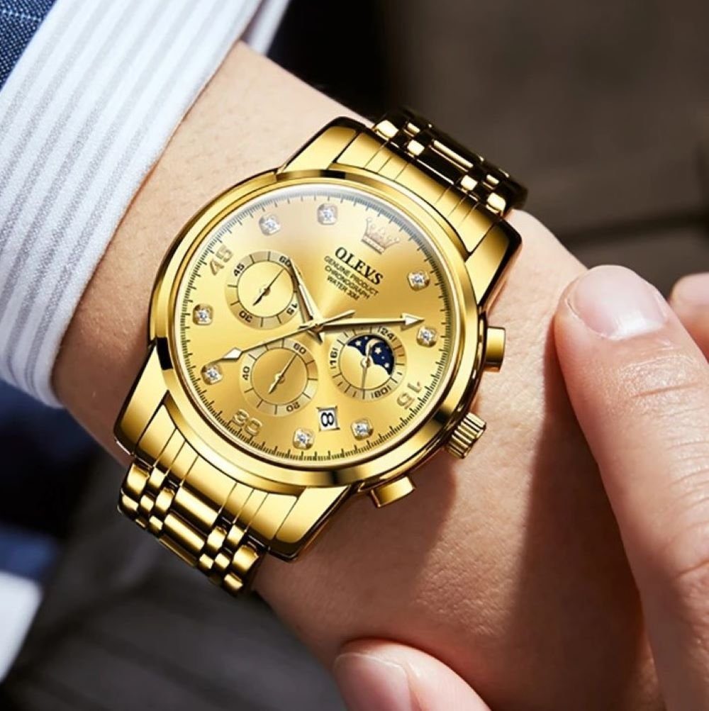 OLEVS Quarzuhr Herren Olevs Chronograph mit Tag-Nacht-Anzeige