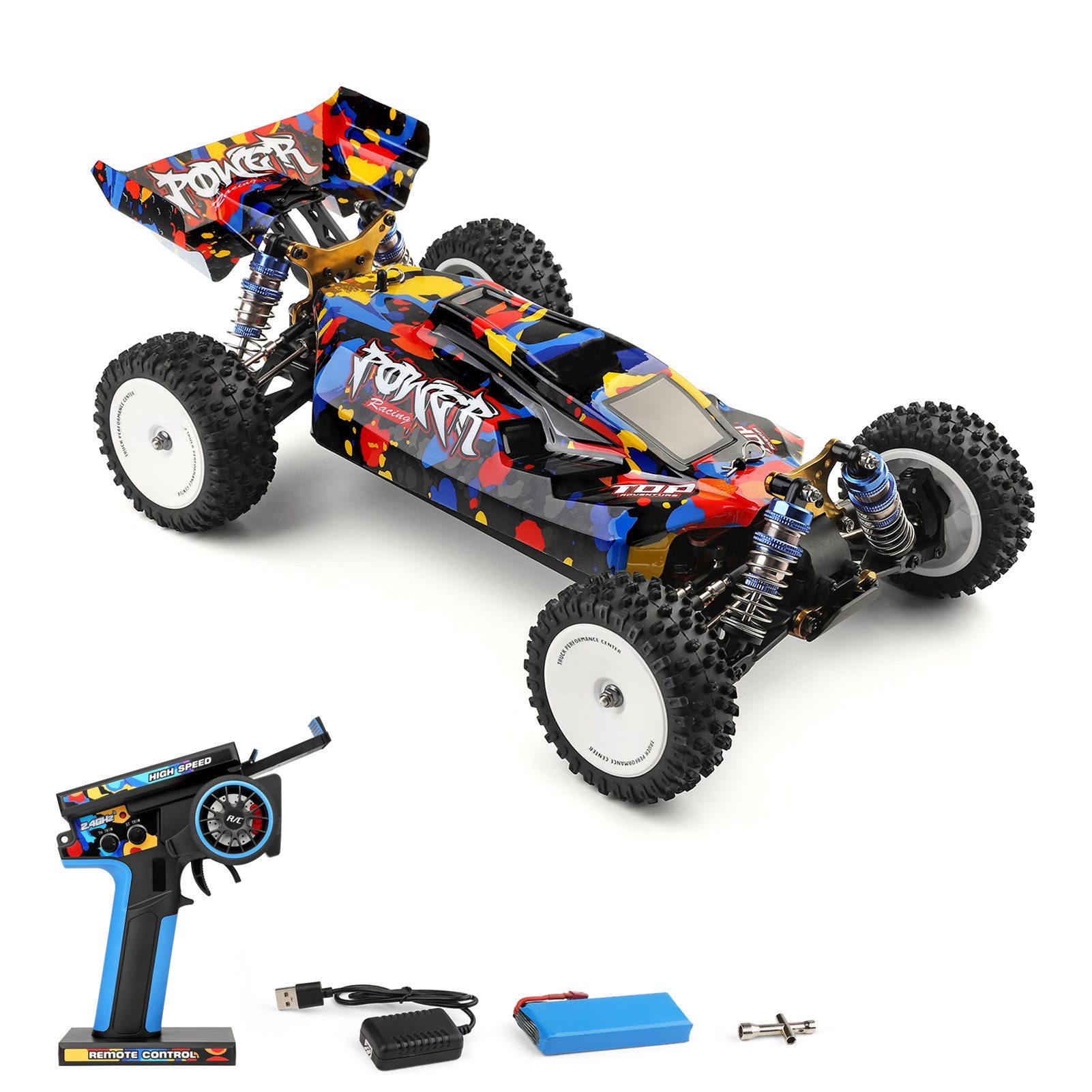 GARRYFIZH RC-Auto WLtoys 124007 RC Auto 1:12 75km/h 4WD Brushless Offroad, Höchstgeschwindigkeit 75 km/h, All-Terrain-Fähigkeiten