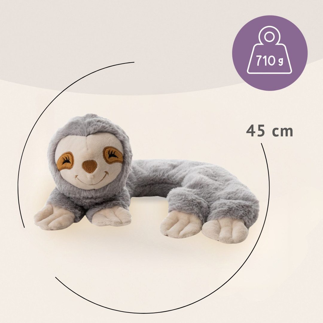 Habibi Plush Wärmekissen Habibi Plush Premium Nackenhörnchen 1744 Faultier grau
