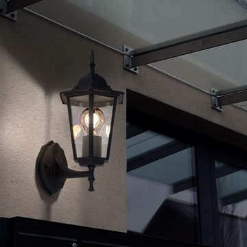 etc-shop Außen-Wandleuchte, Leuchtmittel inklusive, Warmweiß, Außenwandleuchte Laterne antik Haustürleuchte LED Gartenlampe