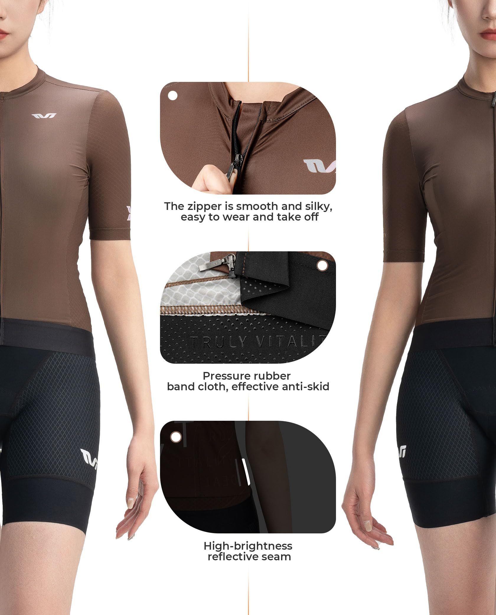 ROCKBROS Radtrikot TVI Damen Kurzarm Rennrad Bekleidung Sportshirts Schnelltrocknendes