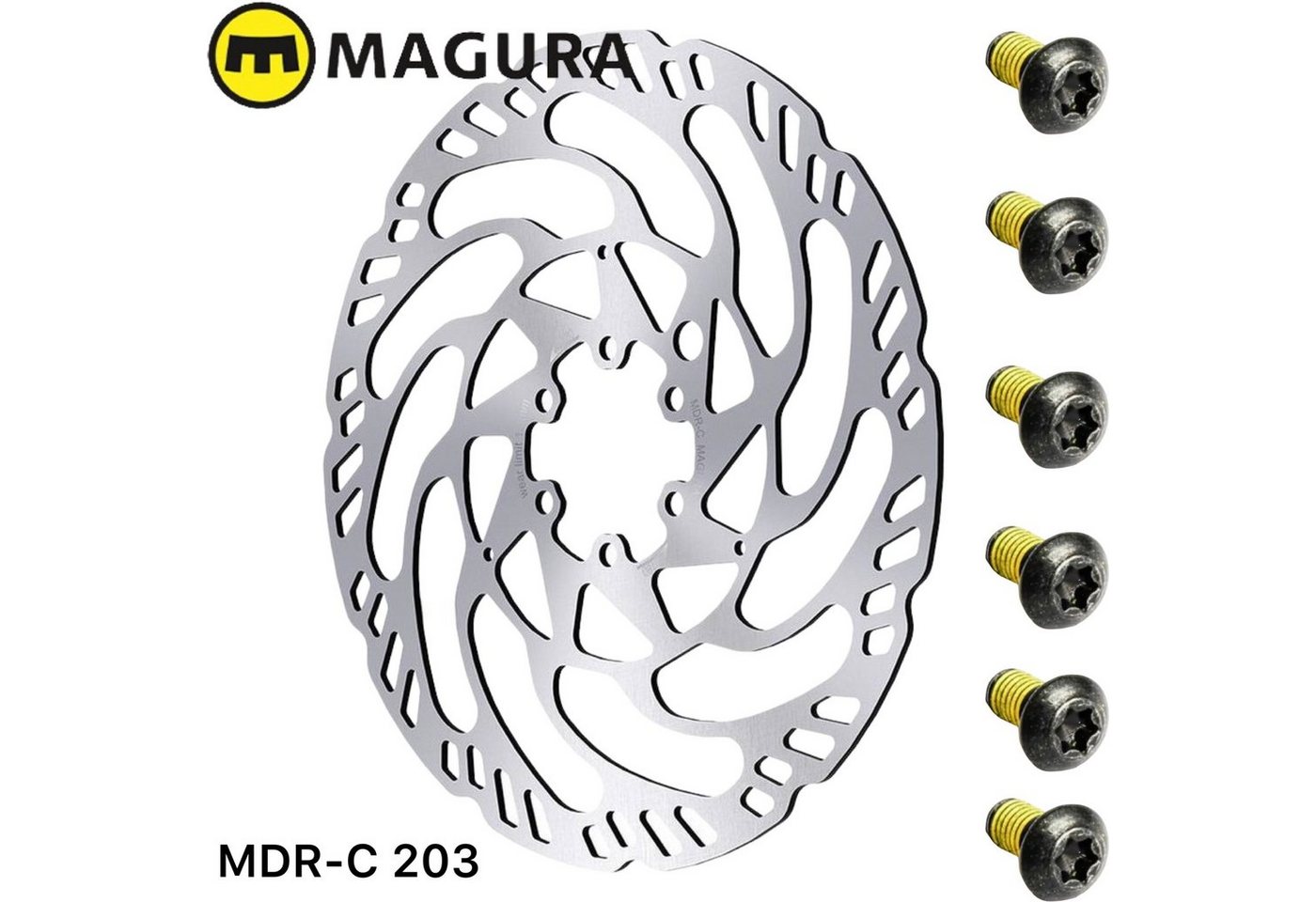 Magura Scheibenbremse Magura Fahrrad MTB E-Bike Bremsscheibe MDR-C 6-Loch 203mm