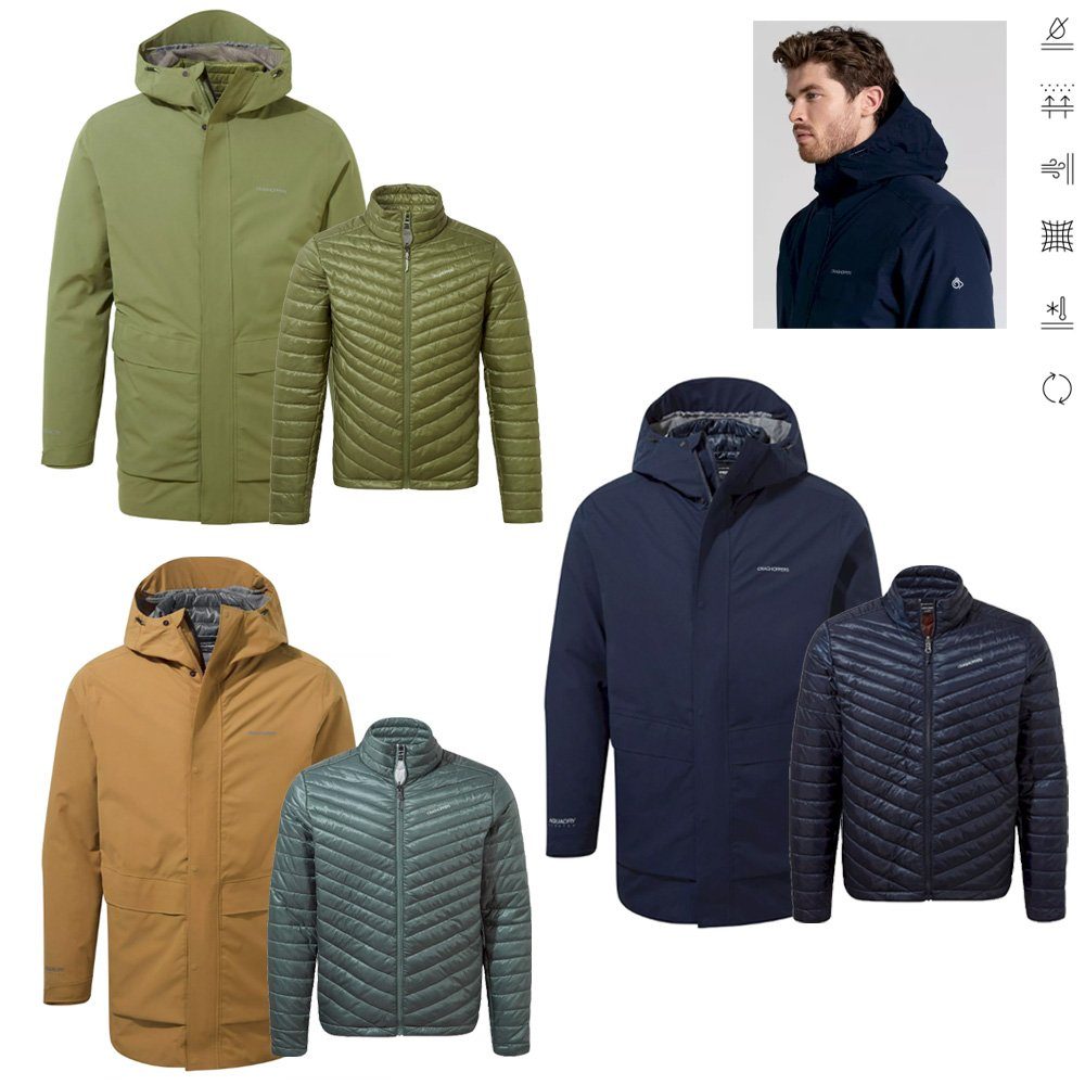 Craghoppers Hardshelljacke Craghoppers - Doppeljacke, ThermoPro Innenjacke - Lorton Pro 3 in 1