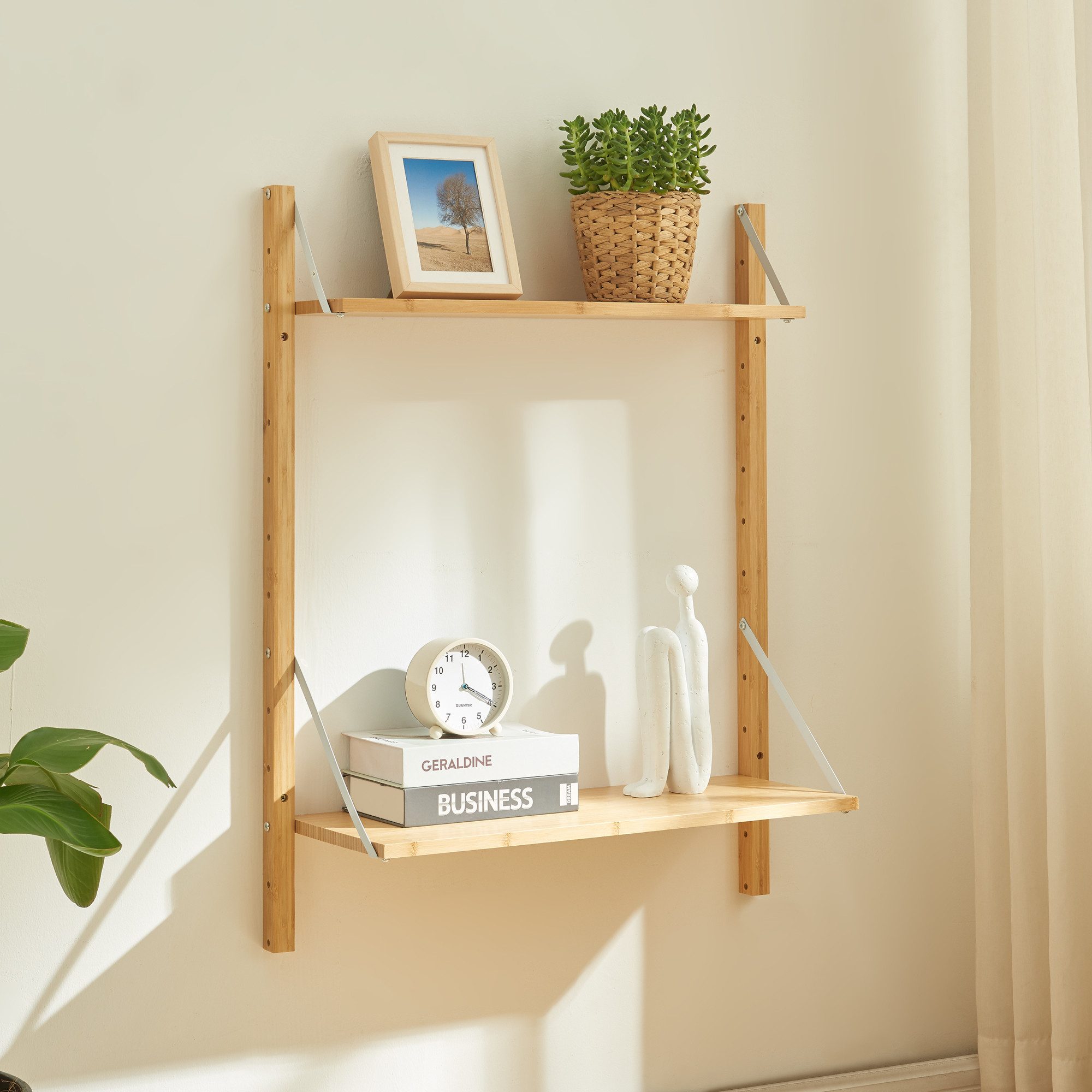 en.casa Wandregal, »Tingvoll« 2 Ablagen 85x65x25 günstig online kaufen