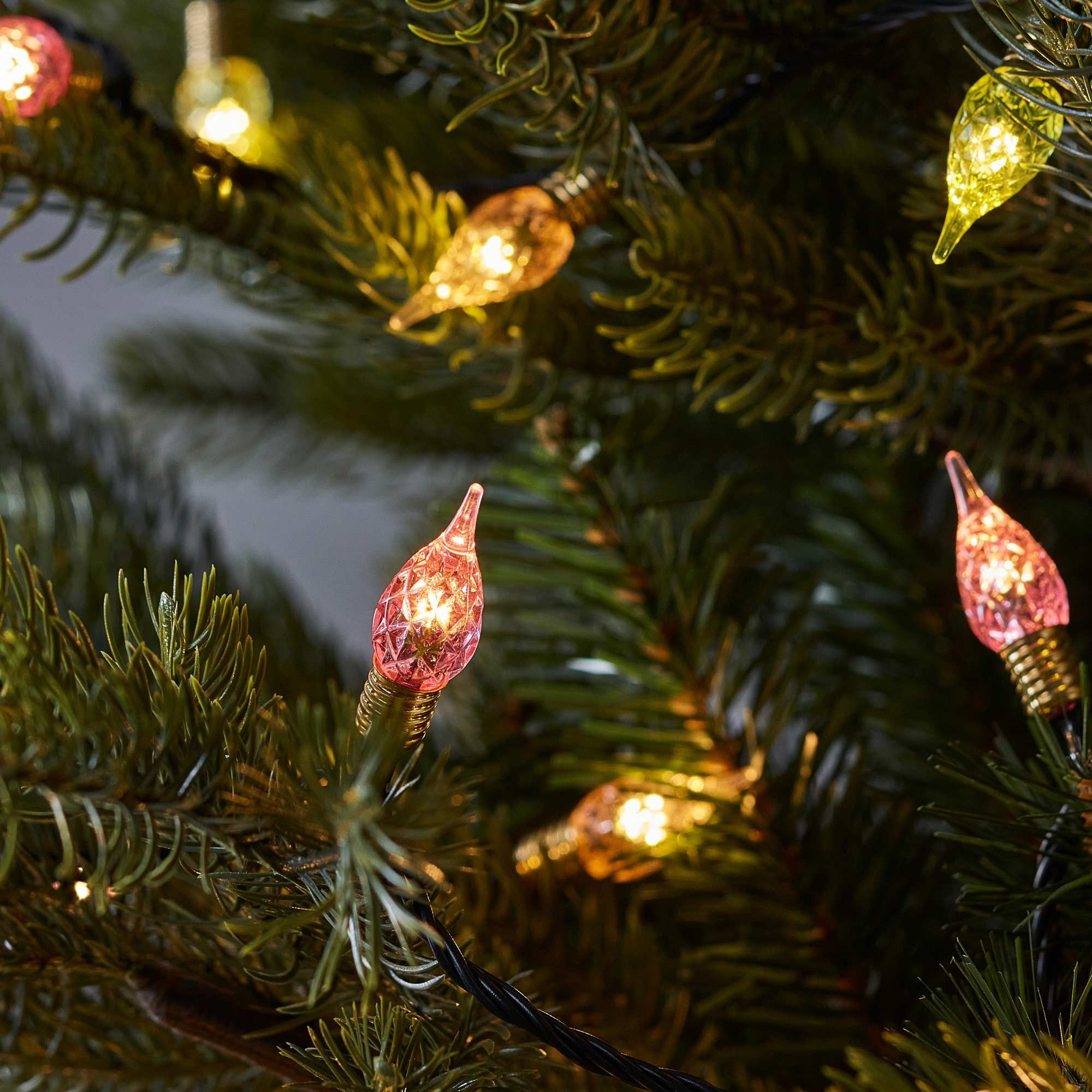 Lights4fun LED-Lichterkette 150er LED C9 Glühbirnen Lichterkette pastell koppelbar