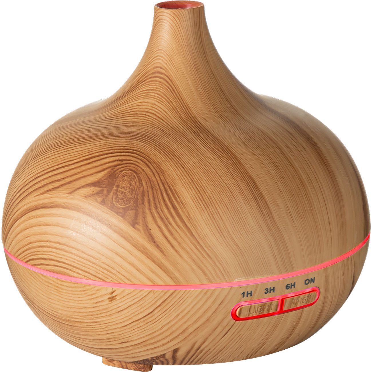 Casativo Luftbefeuchter Aroma-Diffuser in Holzoptik 7 LED-Farben Timer 300ml