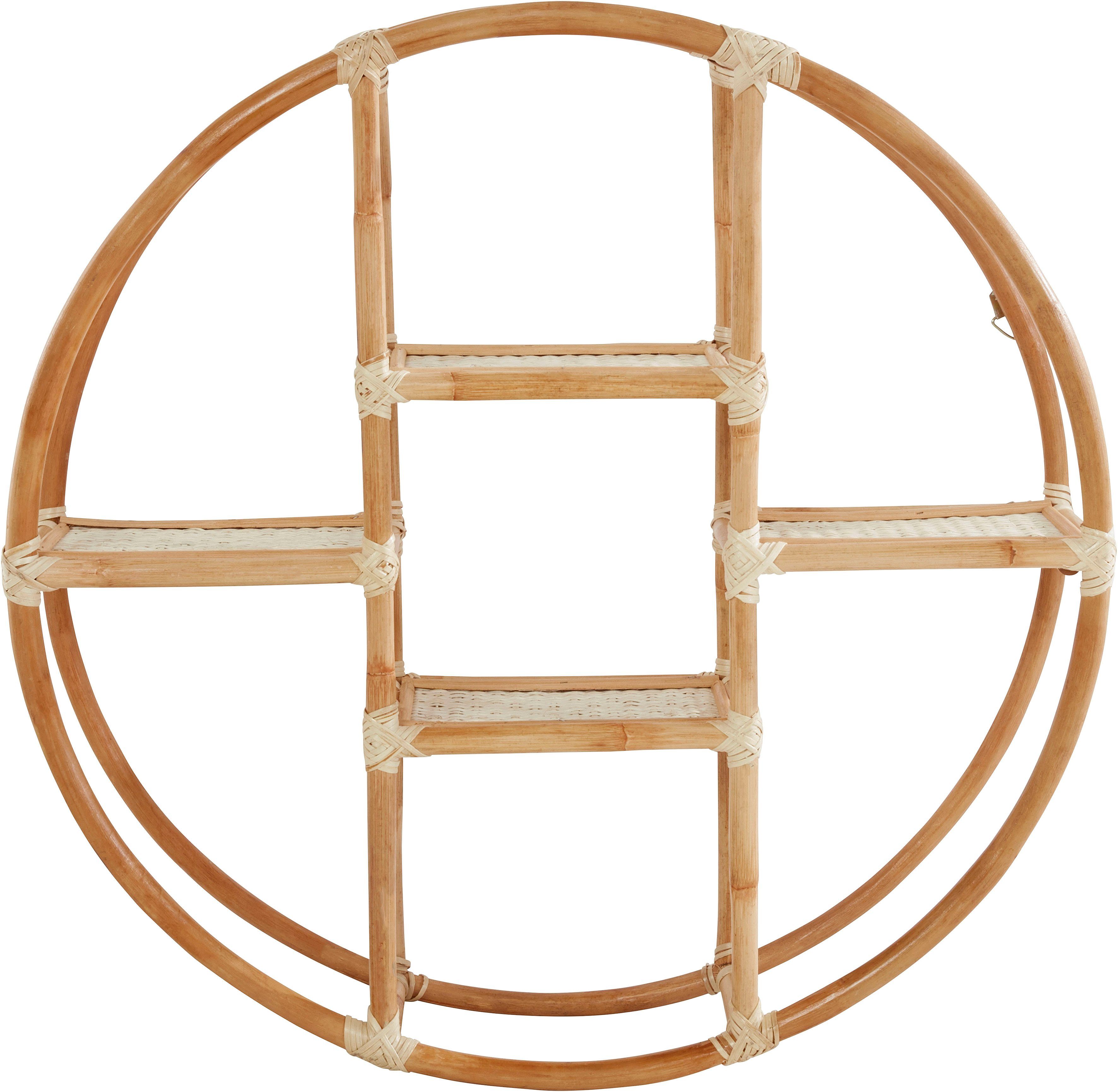 andas Deko-Wandregal Lundtoft, rund, aus Rattan, Ø 66cm