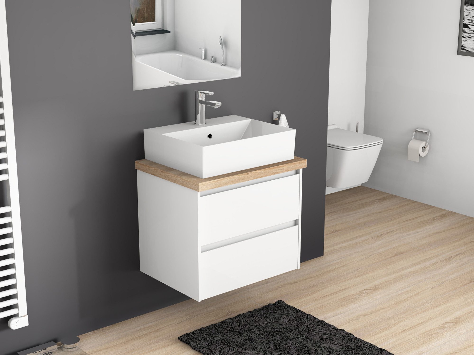 Aqua Bagno Badmöbel-Set Unterschrank mit Waschtisch günstig online kaufen