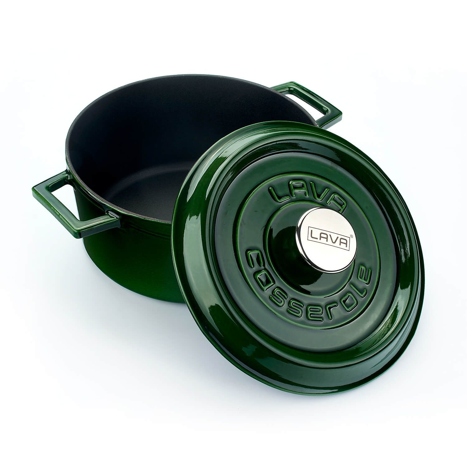 LAVA Bräter LAVA Gusseisentopf mit Deckel, emailliert, Ø 24 cm, 4,49 Liter, Gusseisen (2-tlg), emailliertes Gusseisen, backofengeeignet