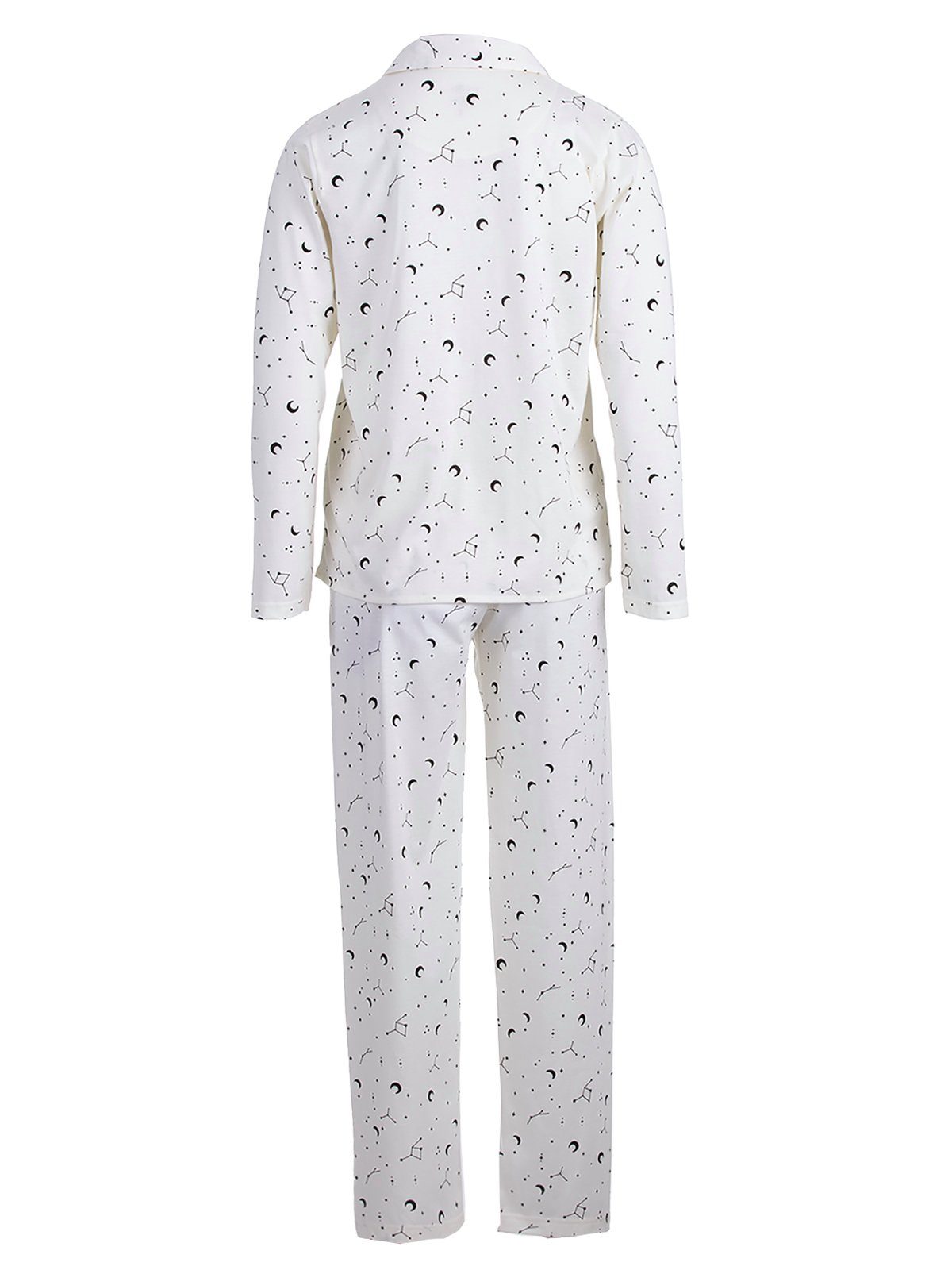 Sterne - Pyjama Set zeitlos Mond Langarm off-white Schlafanzug
