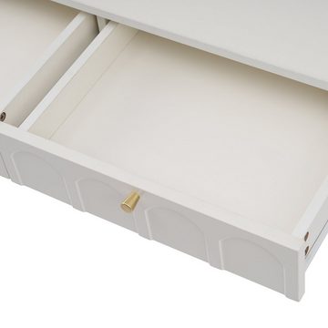 Flieks Schminktisch, Sideboard Schubladenkommode mit 2 Schubladen 100x45x76.5cm ohne Stuhl
