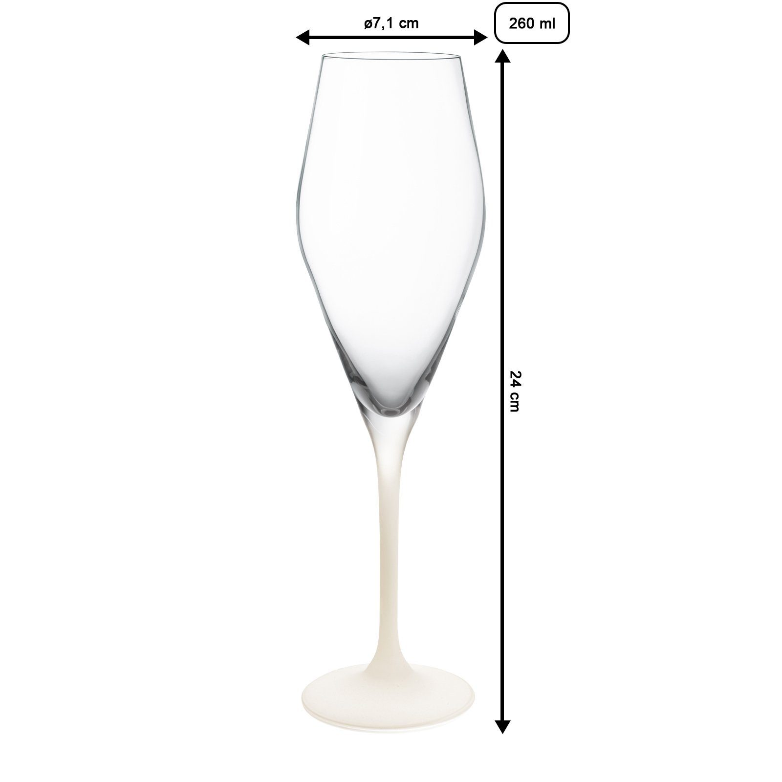 Villeroy & Boch Champagnerglas Manufacture Rock Champagnergläser 260 ml 4er Set, 4-tlg., Glas