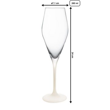 Villeroy & Boch Champagnerglas Manufacture Rock Champagnergläser 260 ml 4er Set, Glas