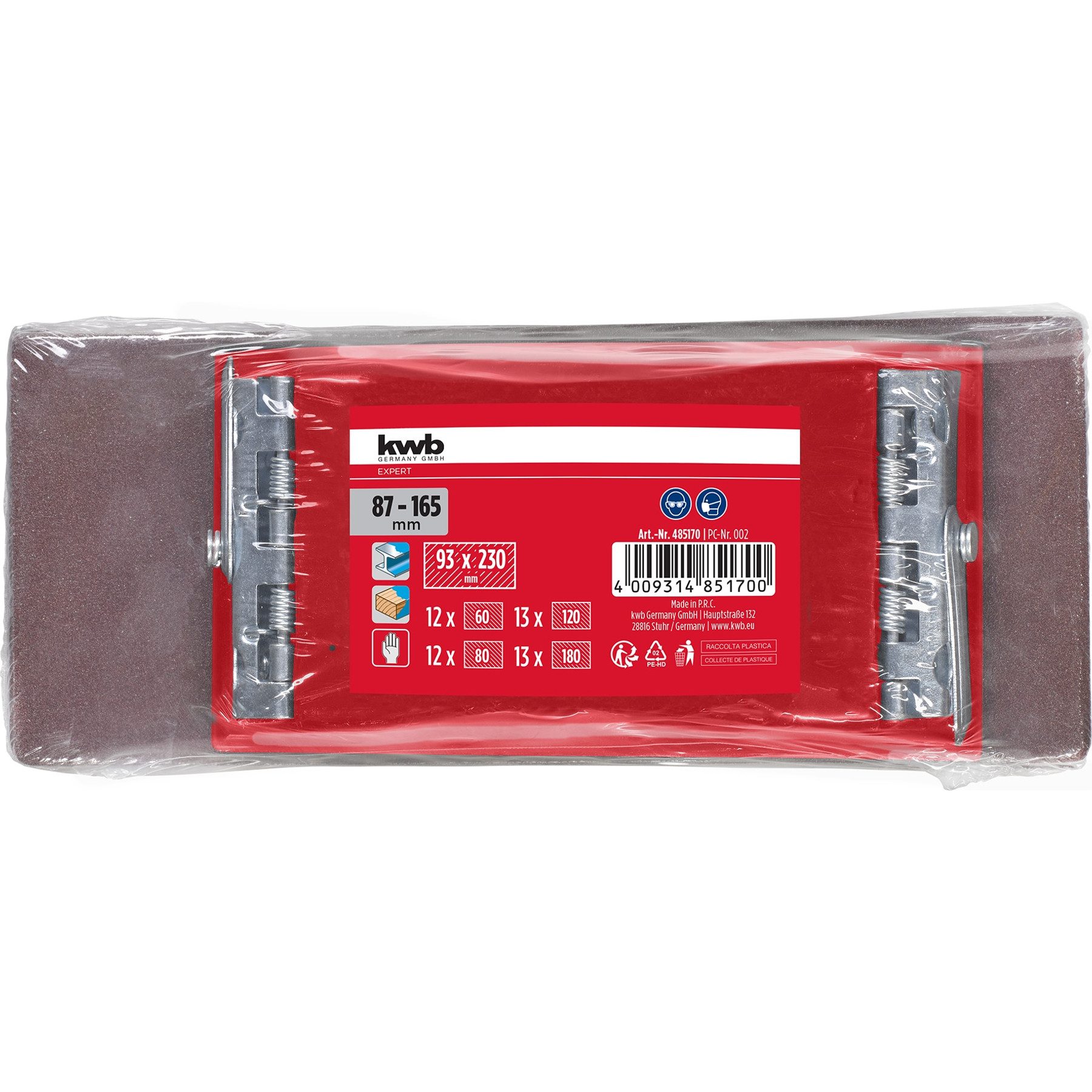 kwb Schleifpapier KWB Handschleifer-Set, 485170, Handschleifer & 50 Schleifstreifen