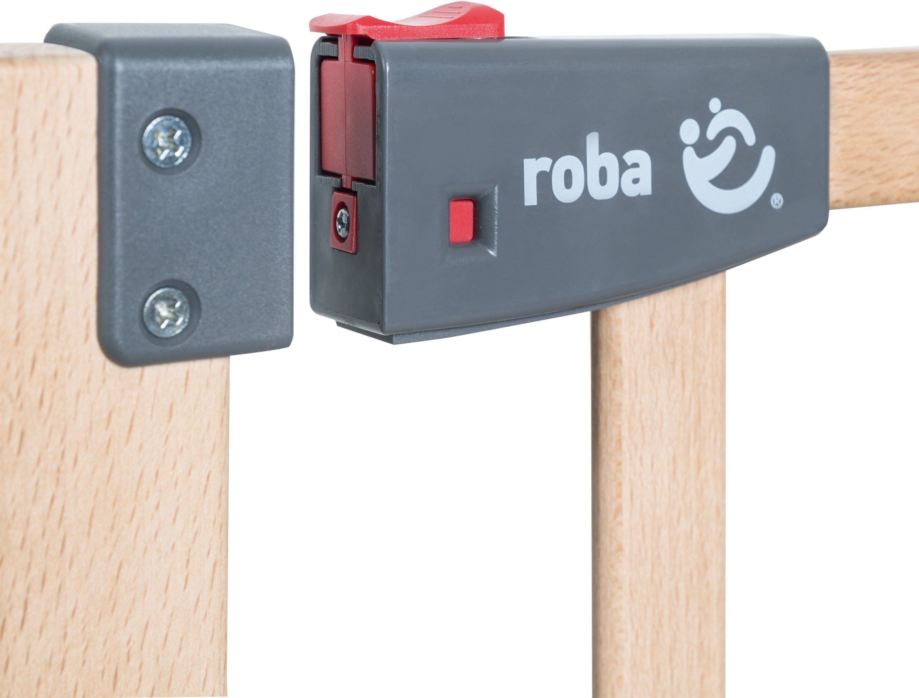 roba® Türschutzgitter Safety Up, 91,5 - 118,5 cm; aus massivem Buchenholz