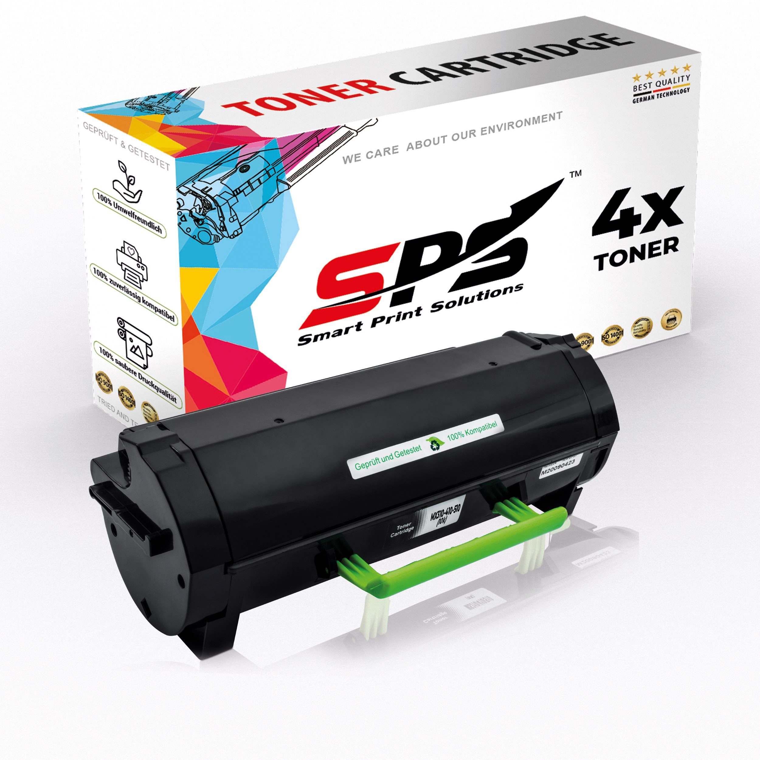 SPS Tonerkartusche Kompatibel für Lexmark MX610DE 602H 60F2H00, (4er Pack)