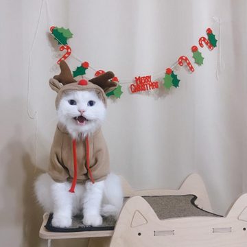 Lubgitsr Hundepullover Weihnachten Hundemantel für Mittelgroße Hunde Cosplay Rentier Hunde