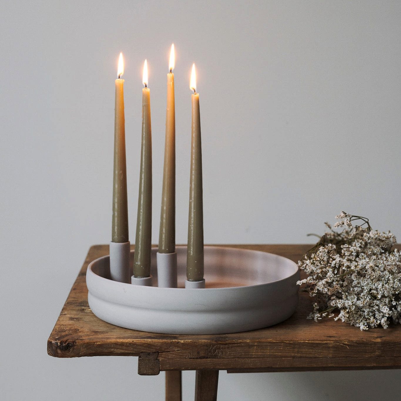 Storefactory Kerzenhalter Adventssschale Bolmen in hellgrau günstig online kaufen
