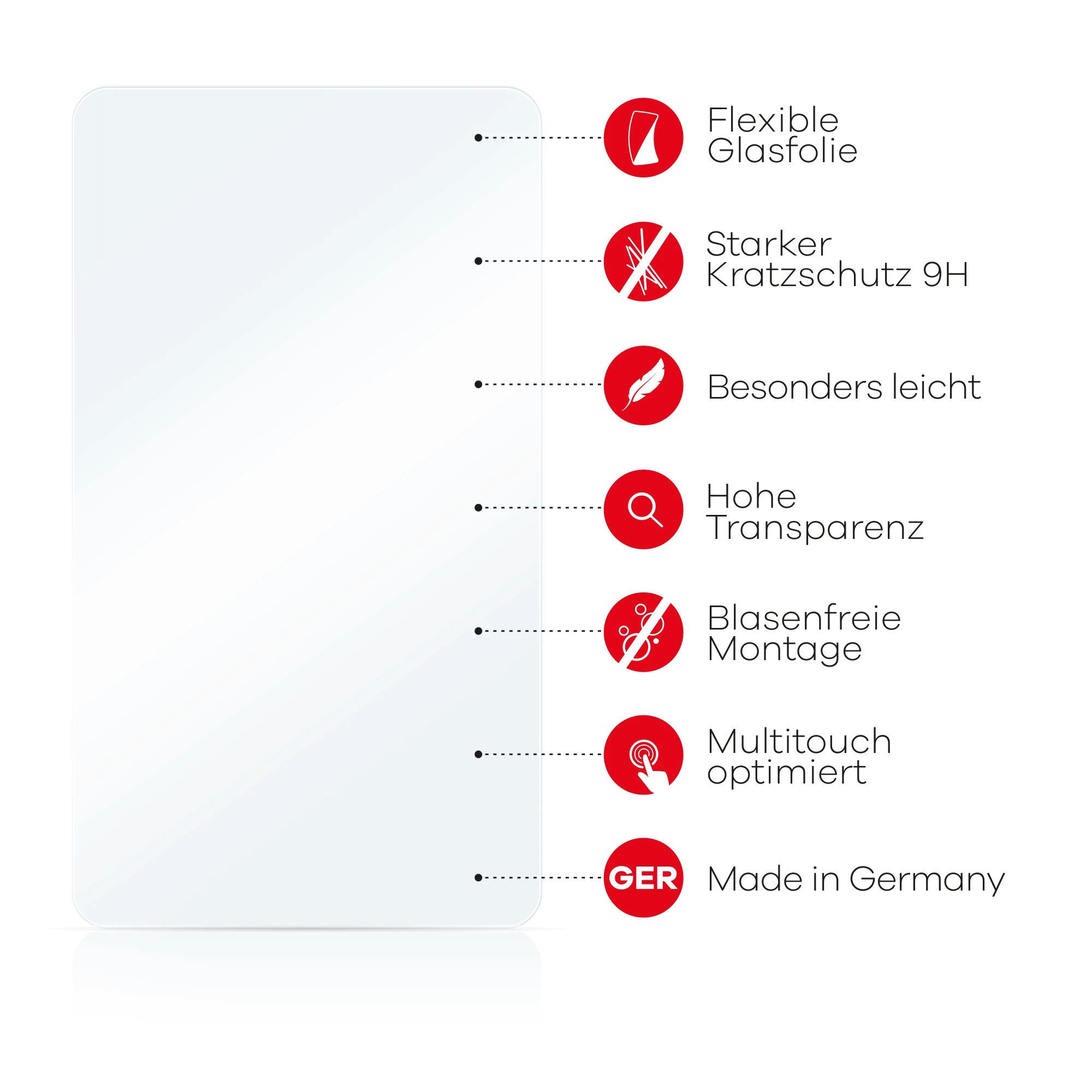 upscreen Displayschutzglas Folie für Rollme Hero C2, Schutzfolie Glas Panzer Display Schutz klar