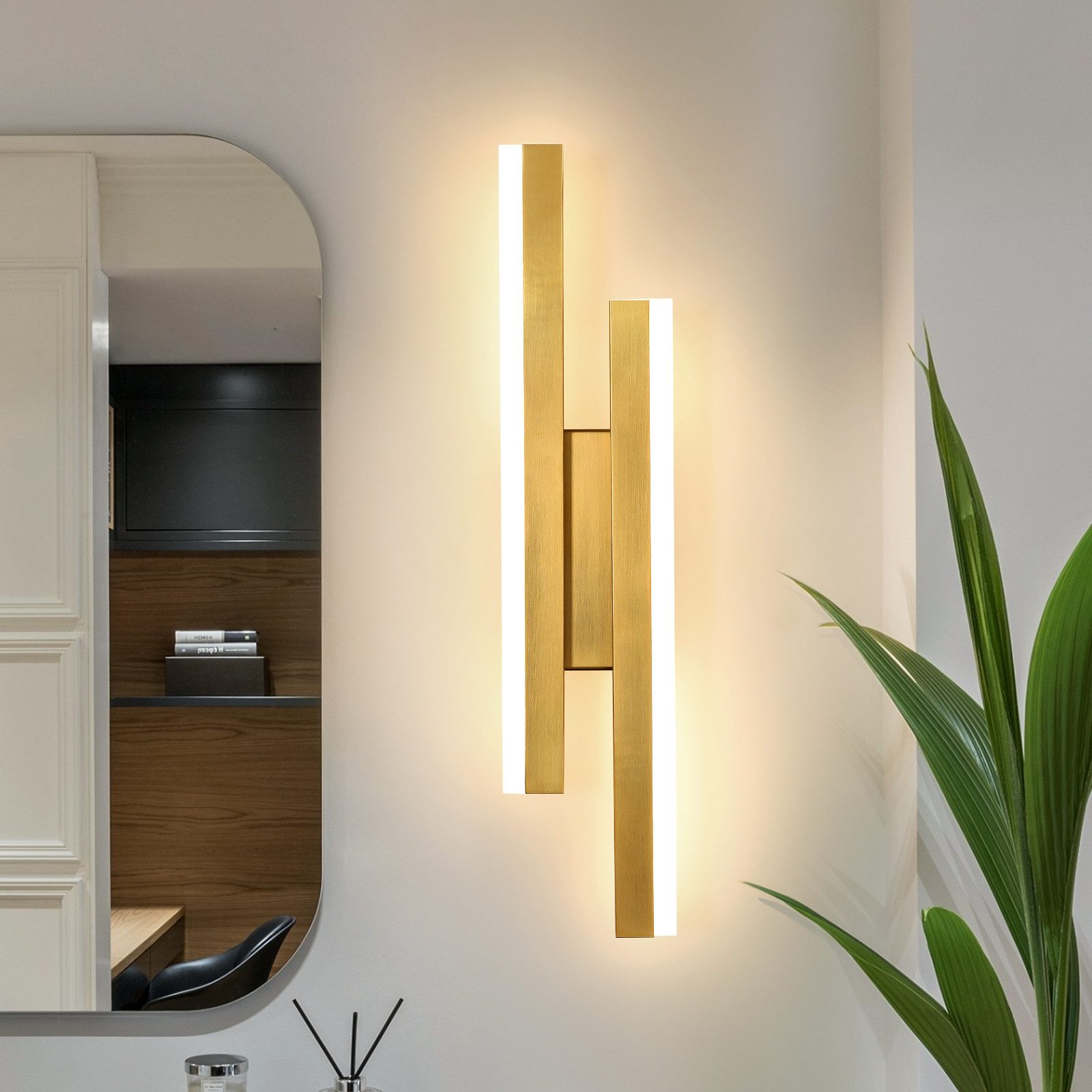 Riserva LED Wandstrahler Einfache LED Lampe,dekorative Acryllampe,16W warmes Licht 3000K, LED wechselbar, Einfach zu installieren, energiesparend, für Flure, Gänge