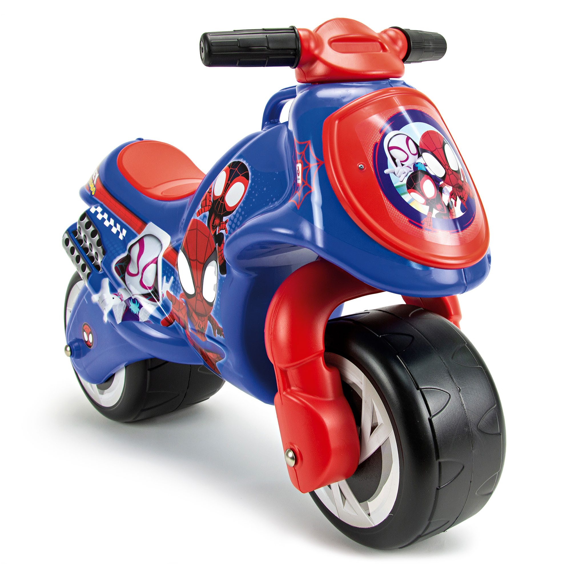 INJUSA Rutschmotorrad Spidey, Kinder Laufrad Motorrad, breite Sicherheitsräder, 4-7 Jahre