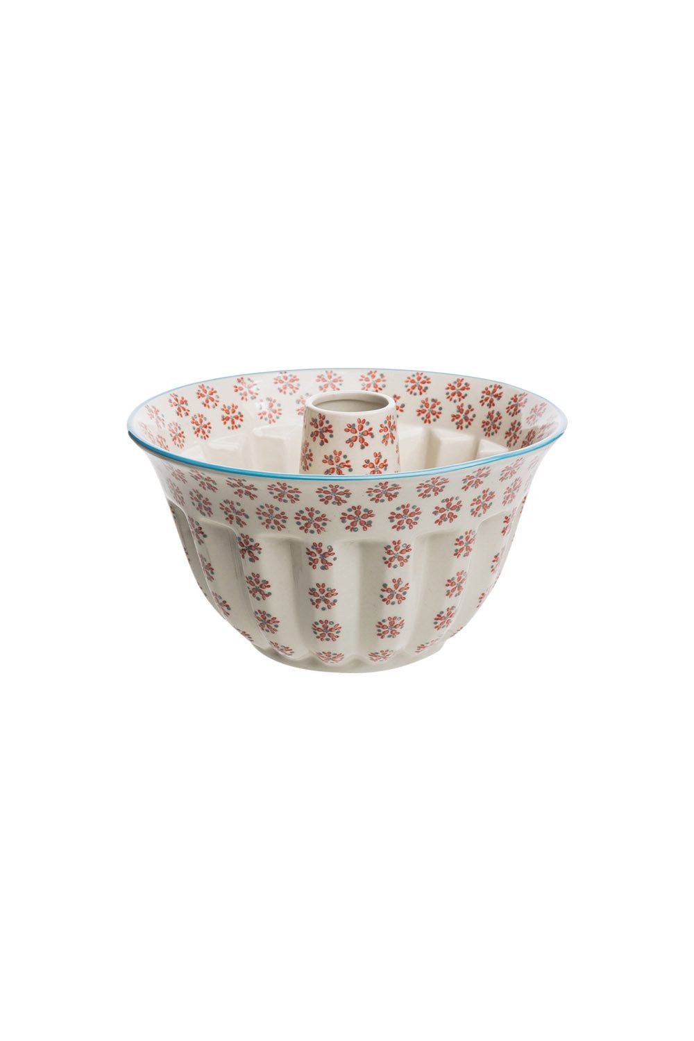 Tranquillo Backform Steinzeug Gugelhupf TRADITIONAL ⌀22x12 cm floral handgestempelt, (Einzelartikel), Robuste Kuchenform für gleichmäßiges Backen, knusprige Kruste