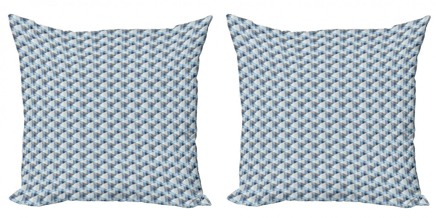Streifen Modern Doppelseitiger Accent Zeilen Kissenbezüge (2 Digitaldruck, Design Achtziger Stück), Abakuhaus