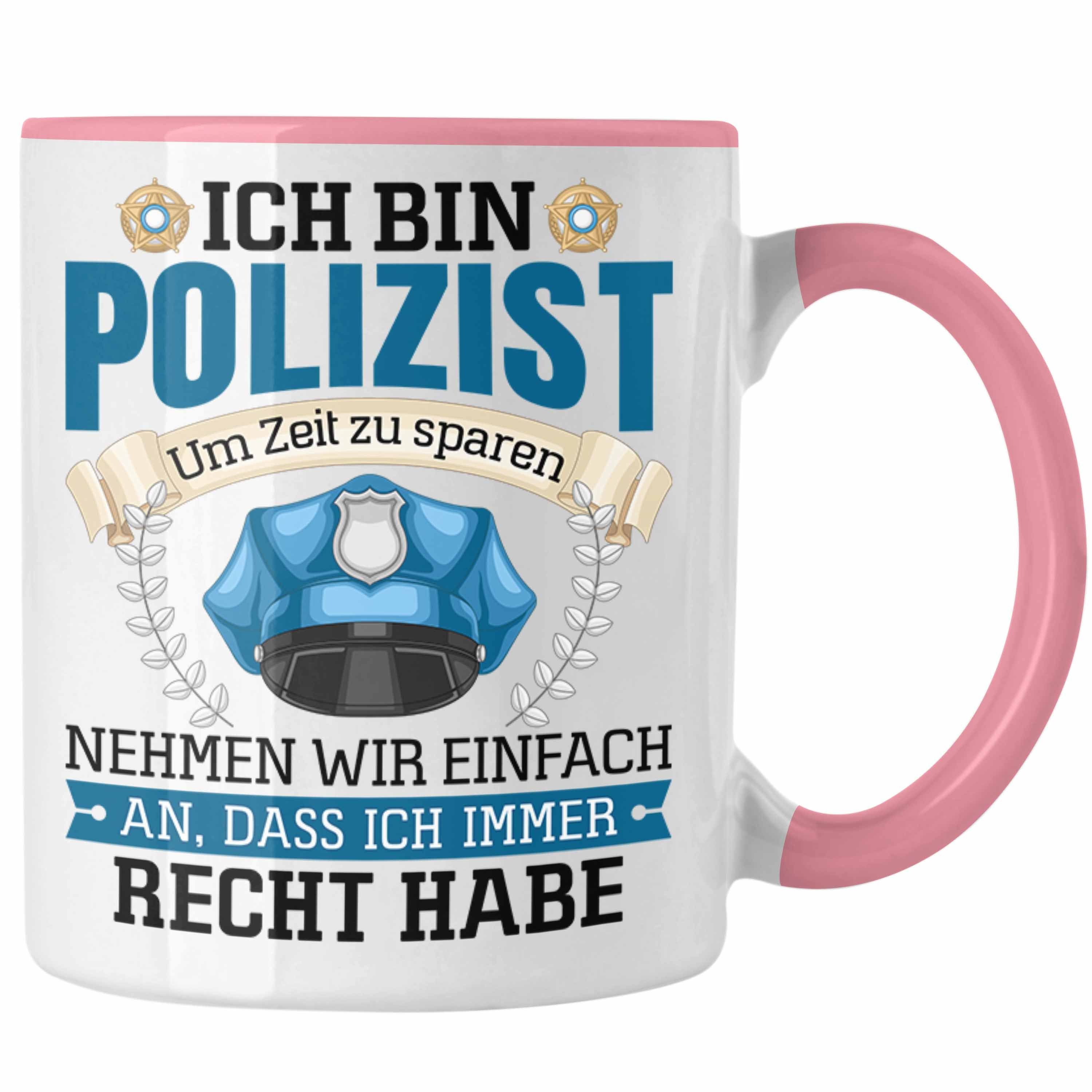 Trendation Tasse Polizist Tasse Geschenk Lustiger Spruch Männer Bester Polizei Rosa