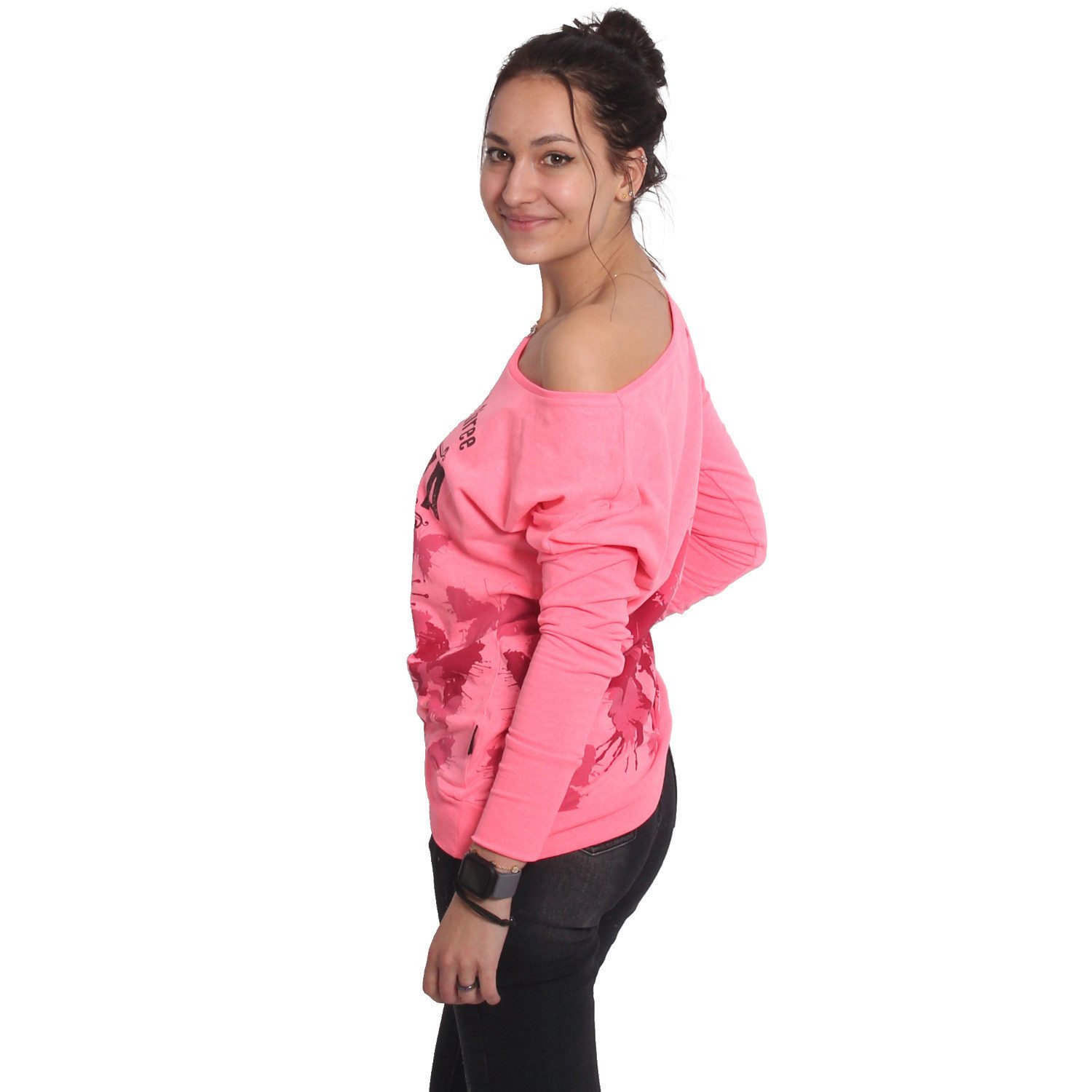 YAKUZA Langarmshirt Butterfly Reign im Boyfriend Look