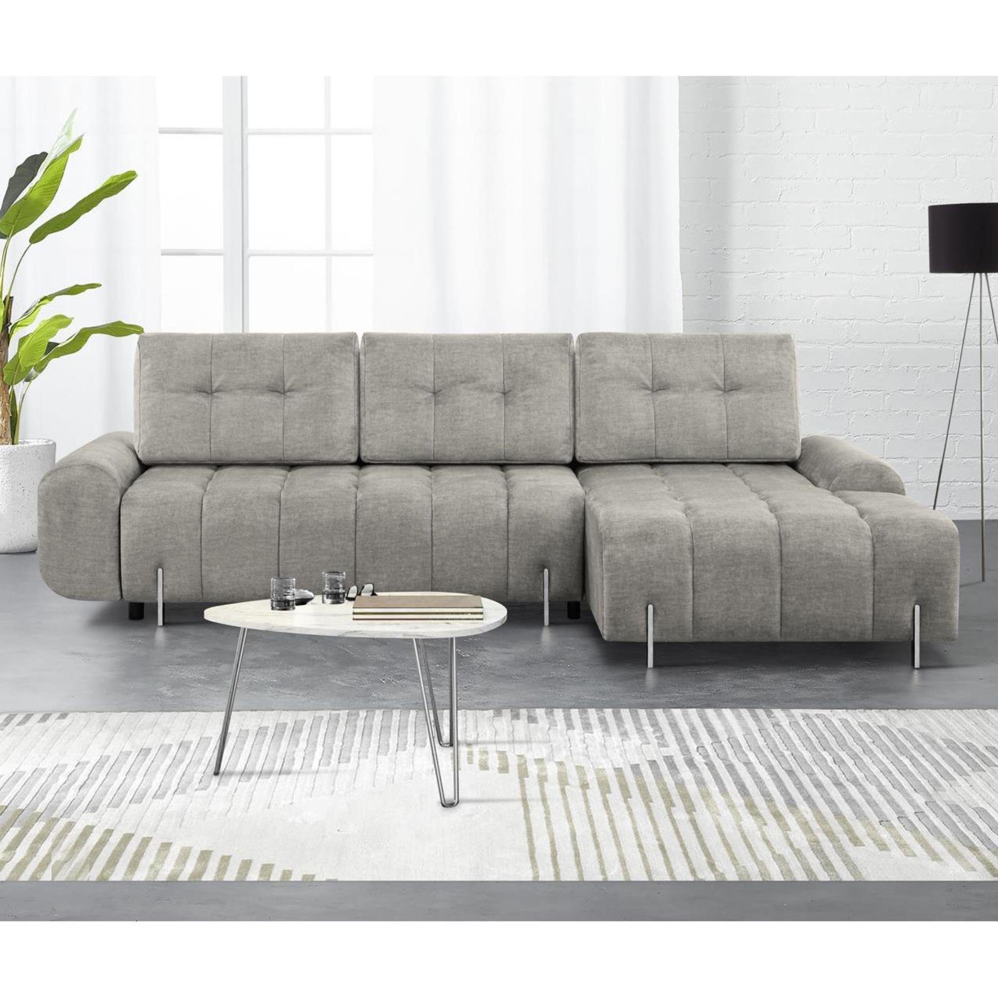 Beautysofa Polsterecke Carry, links oder rechts, L-From Ecksofa, Couch mit Bettkasten + Schlaffunktion, für Wohnzimmer Cappucino (vogue 04)