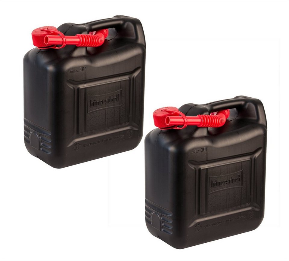 BigDean Kanister »2x 10 Liter Benzinkanister Kunststoff − Schwarz, rot