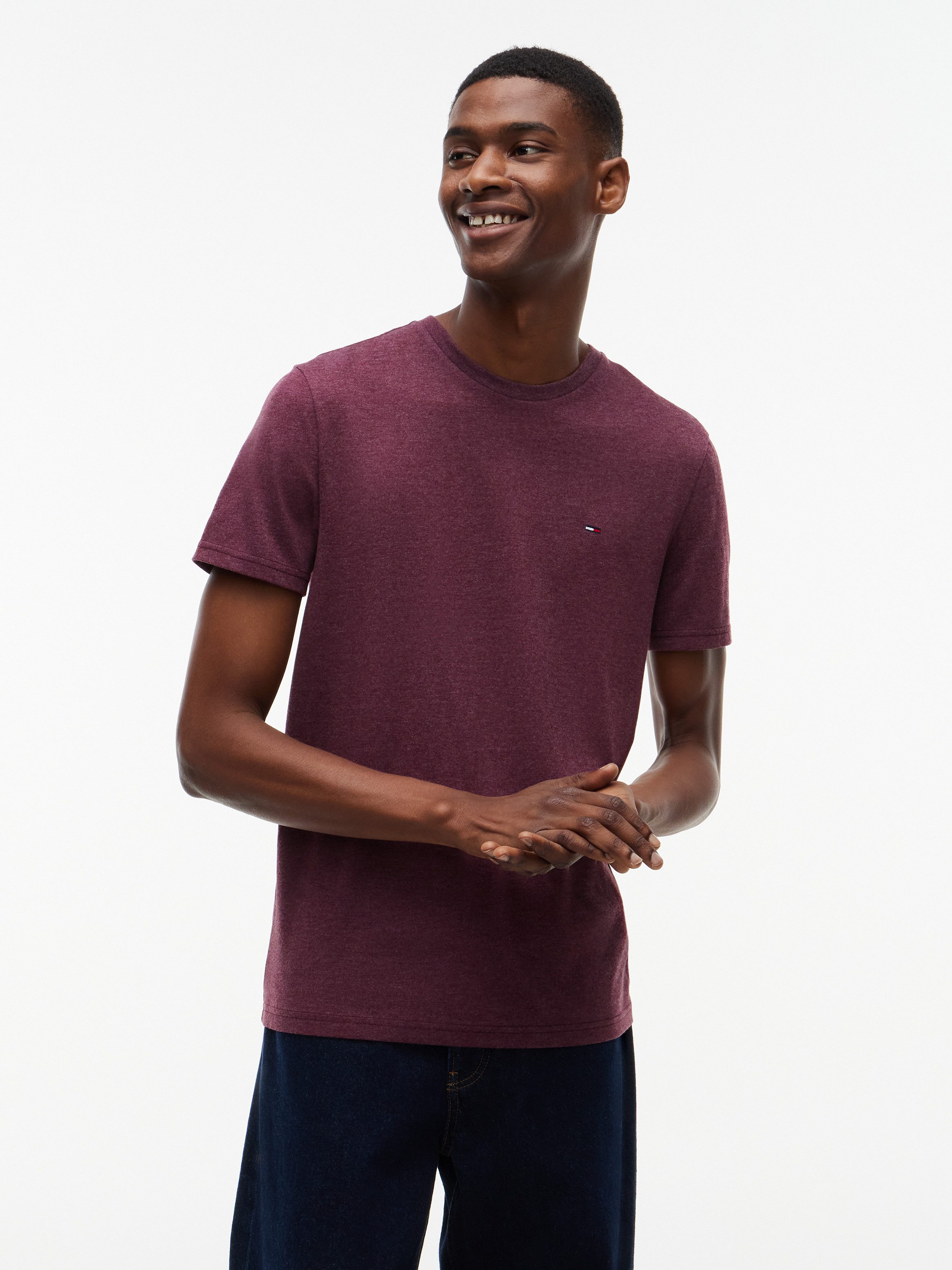 Tommy Jeans T-Shirt TJM XSLIM JASPE HTR TEE EXT Mit Rundhalsausschnitt