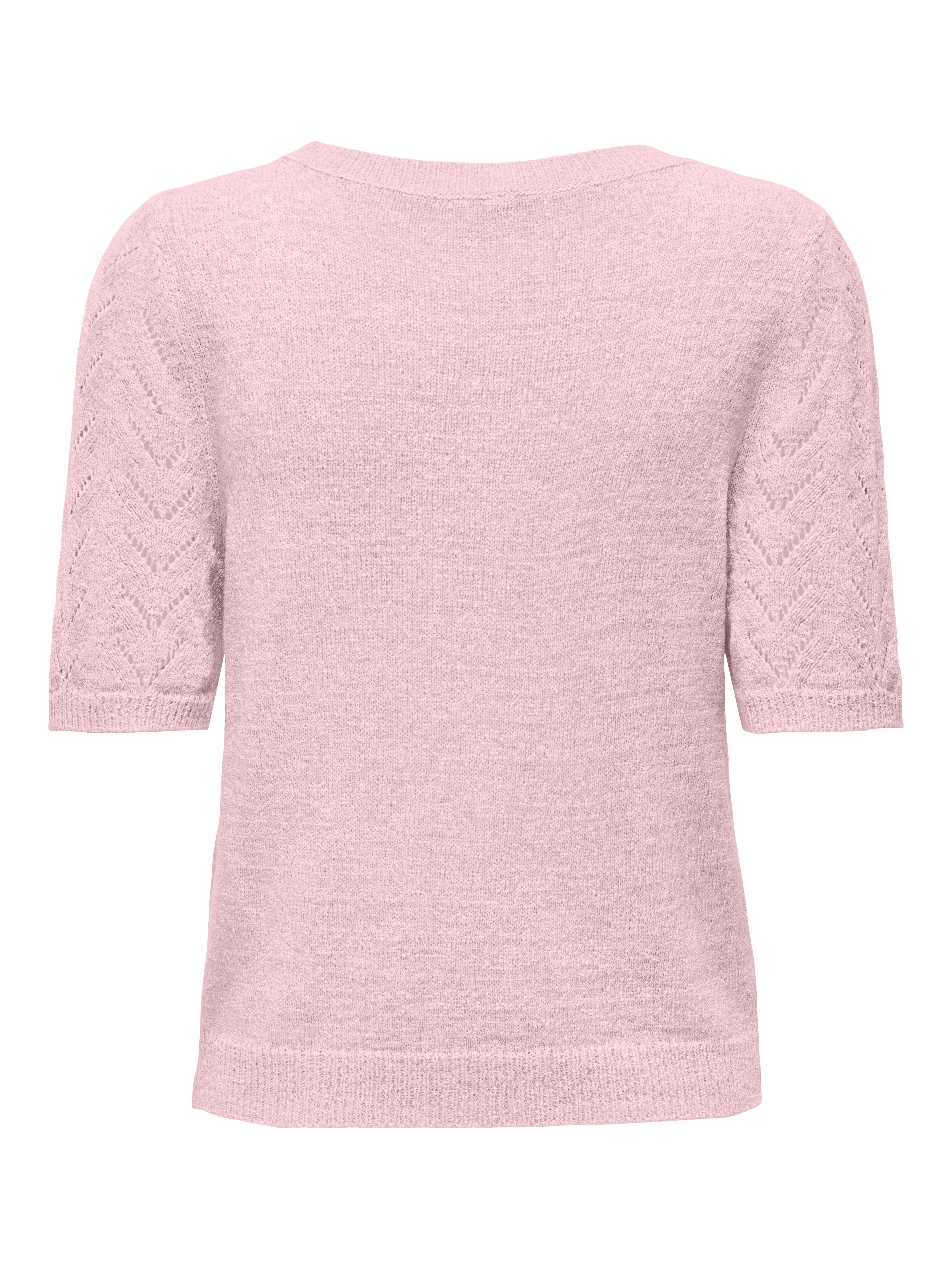 ONLY Kurzarmpullover ONLSUNNY SS O-NECK KNT Kunstfaser, regular fit, Rundhals