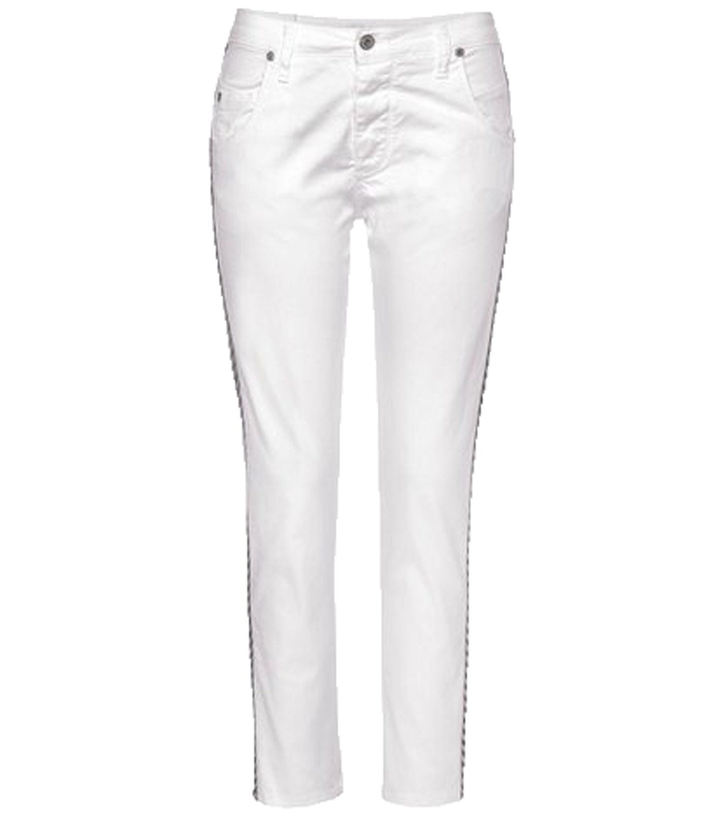 PLEASE Regular-fit-Jeans »PLEASE P85 Jeans angesagte Damen Denim-Hose mit  gemusterten Galonstreifen Freizeit-Hose Weiß« online kaufen | OTTO