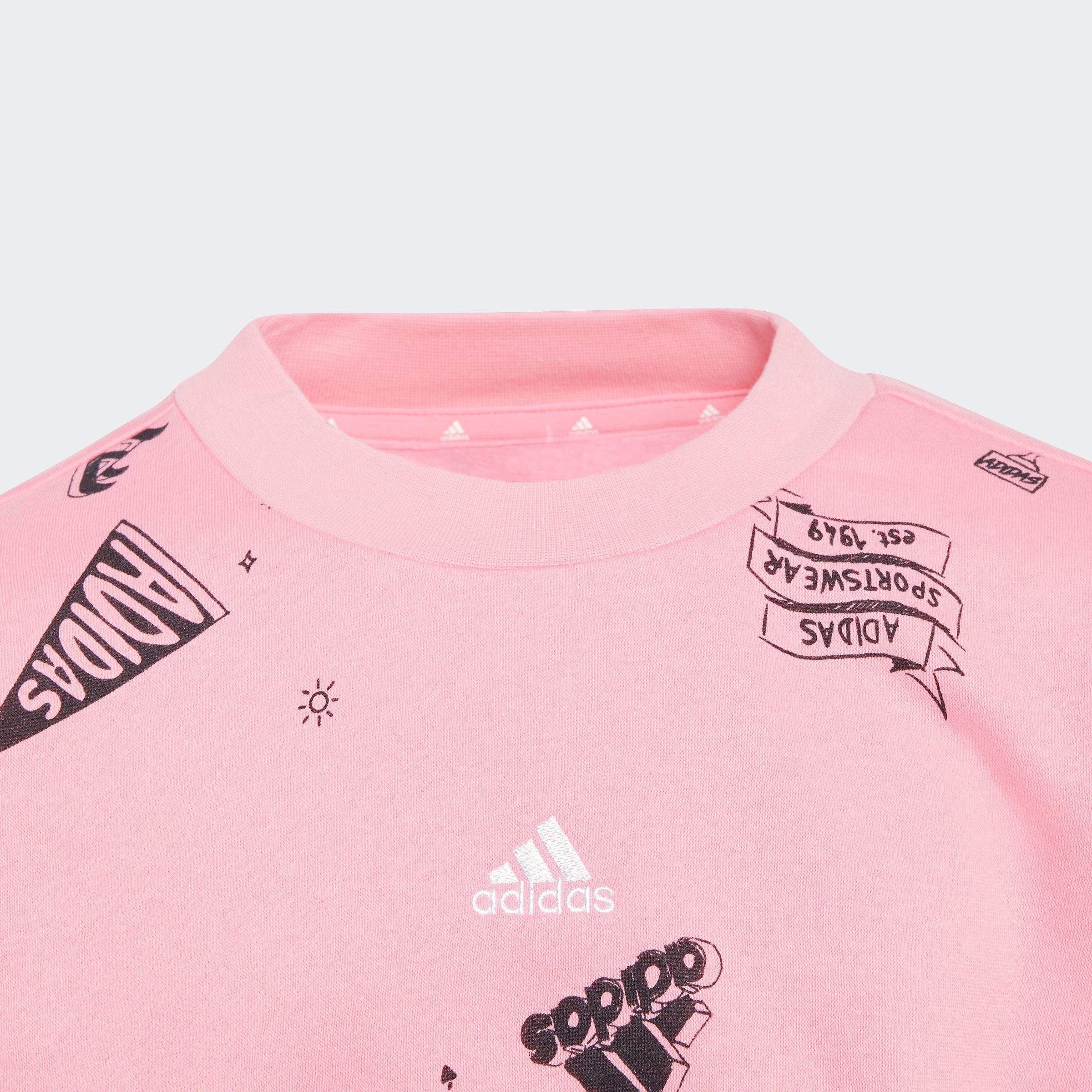 adidas Sportswear Sweatshirt BRAND PRINT pink-black KIDS bliss LOVE ALLOVER