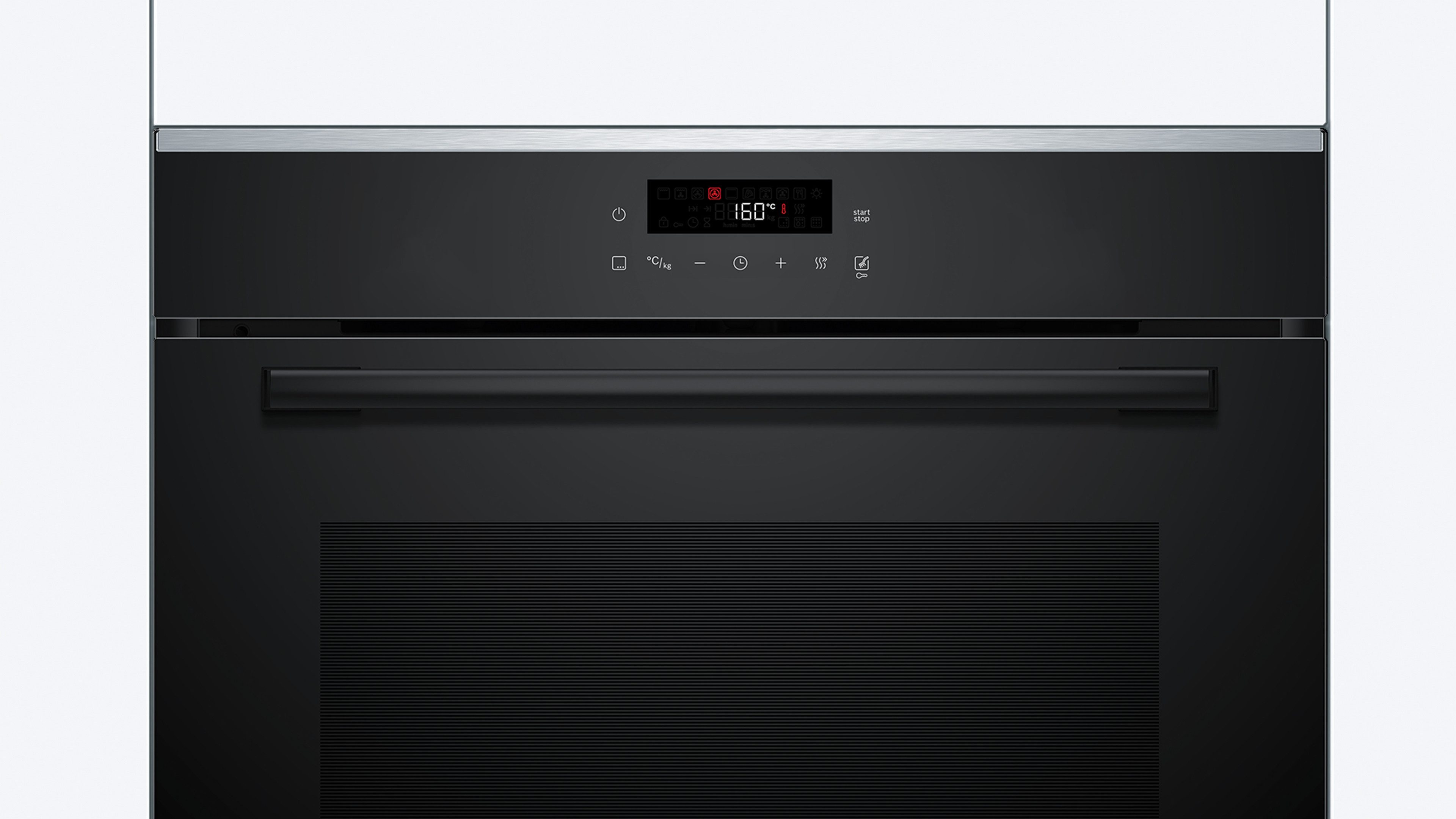BOSCH Pyrolyse Backofen Serie 4 HBA272BB3, mit Teleskopauszug nachrüstbar, Air Fry für knusprige Lebensmittel & automatische Selbstreinigung